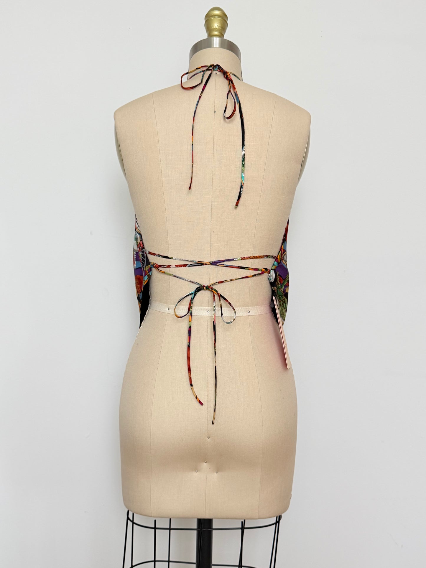 Upcycled Nicole Miller Bon Appetite Scarf Top