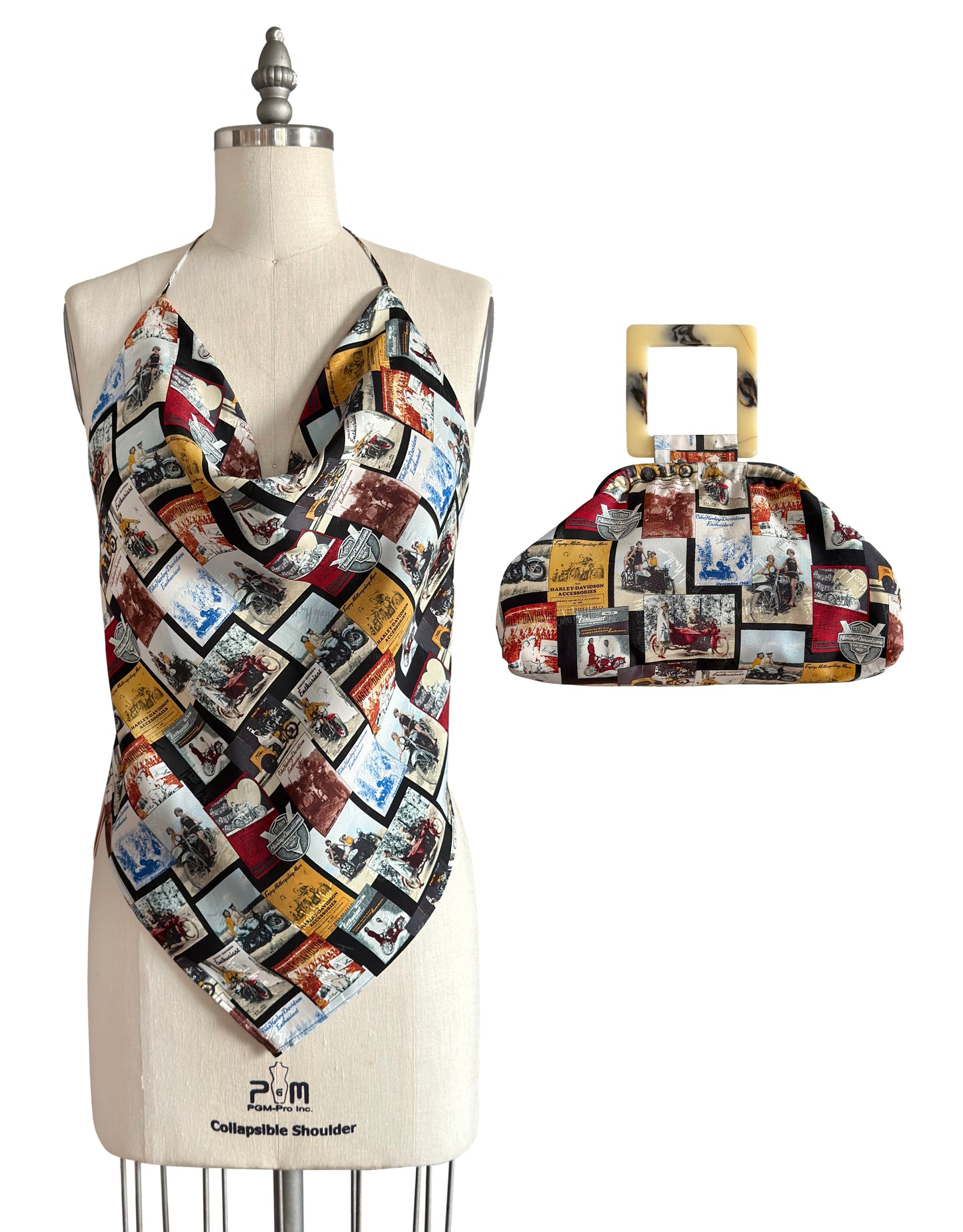 Upcycled Nicole Miller x Harley Davidson Top