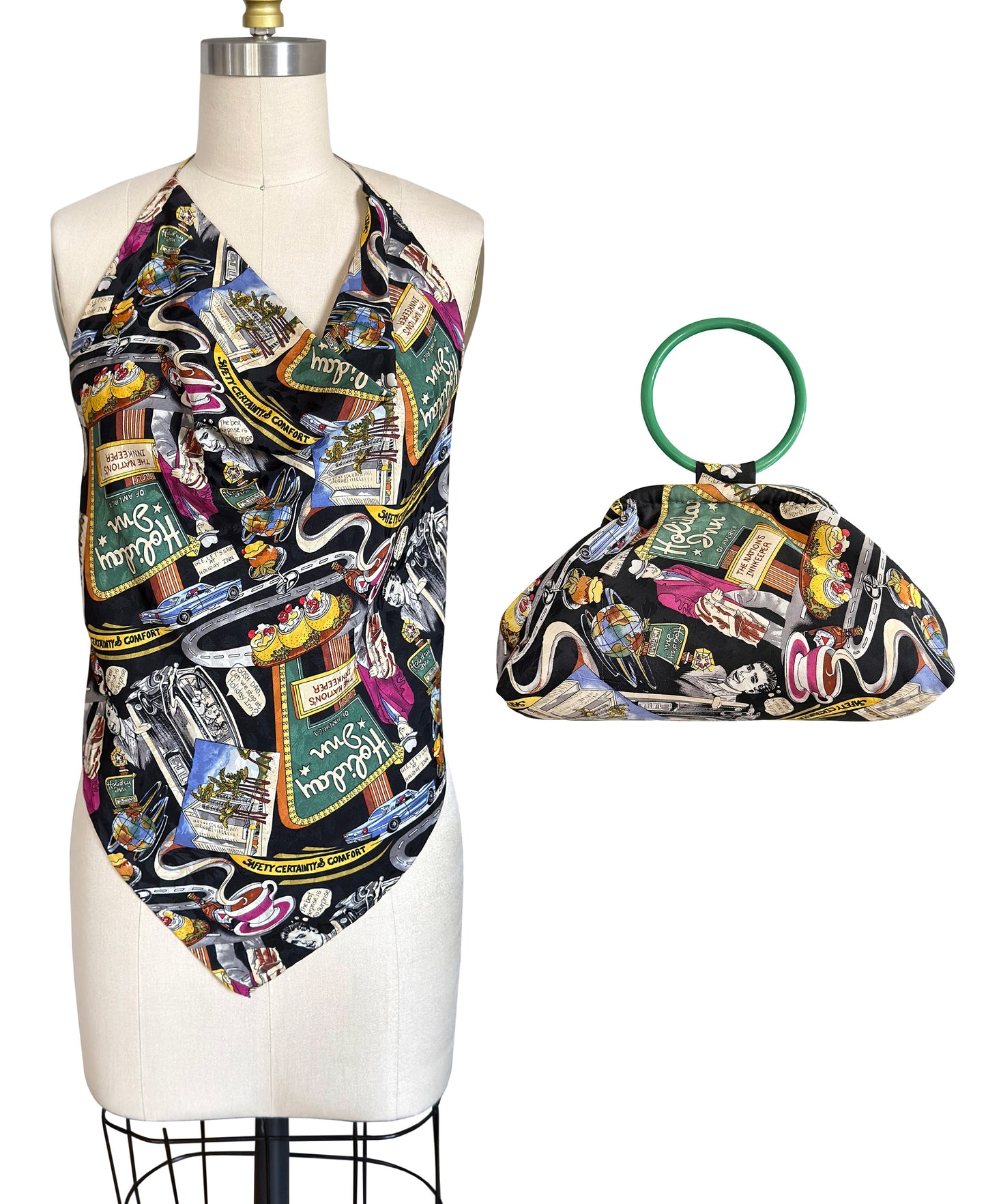 Upcycled Nicole Miller Holiday Inn Purse