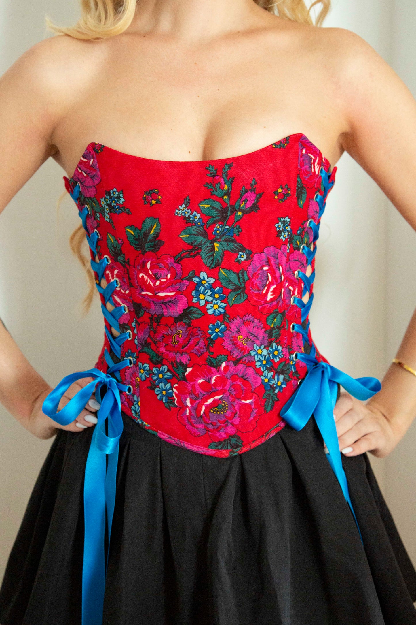 Red Babushka Shawl Corset