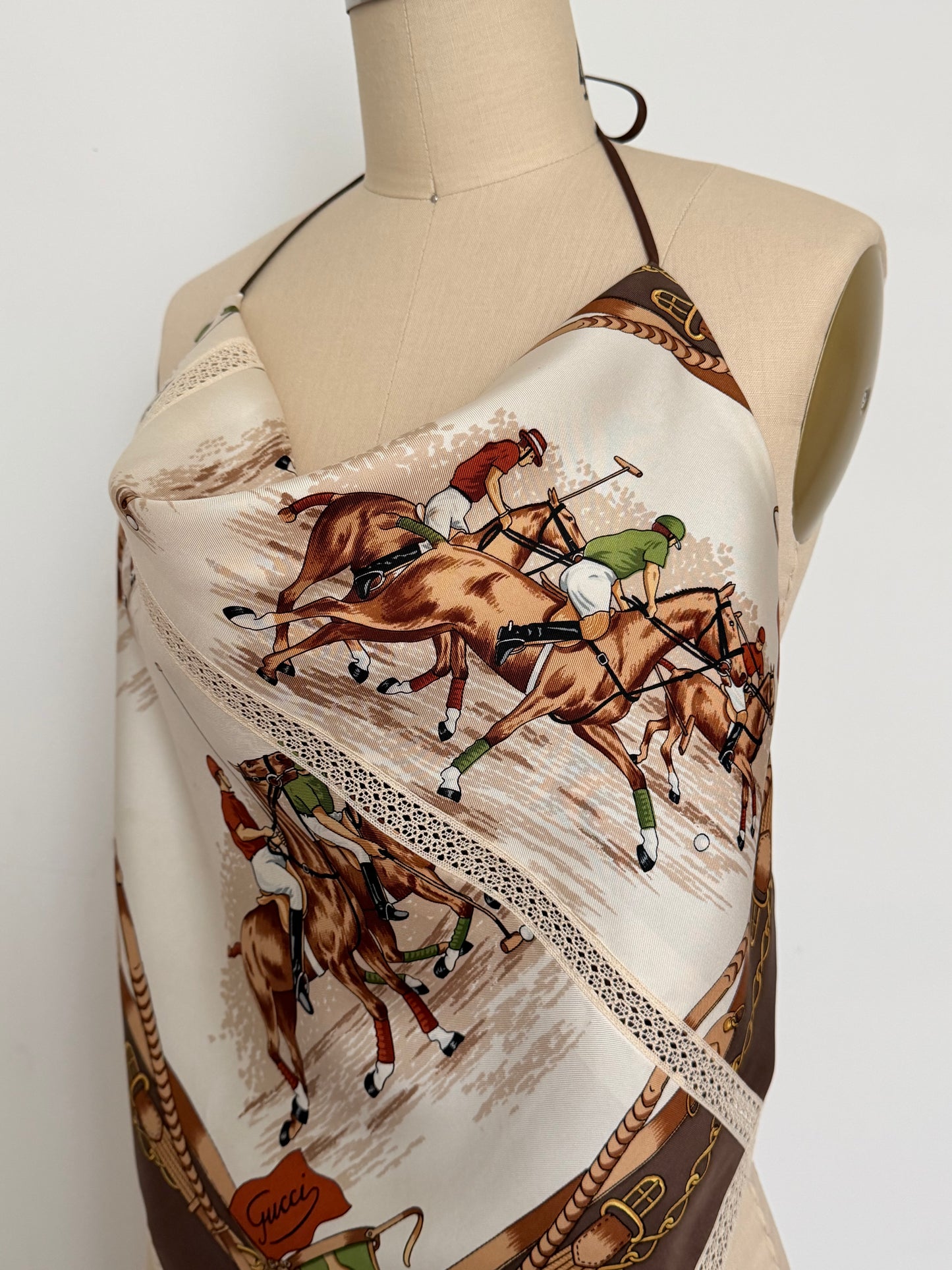 Upcycled Gucci Equestrian Scarf Top