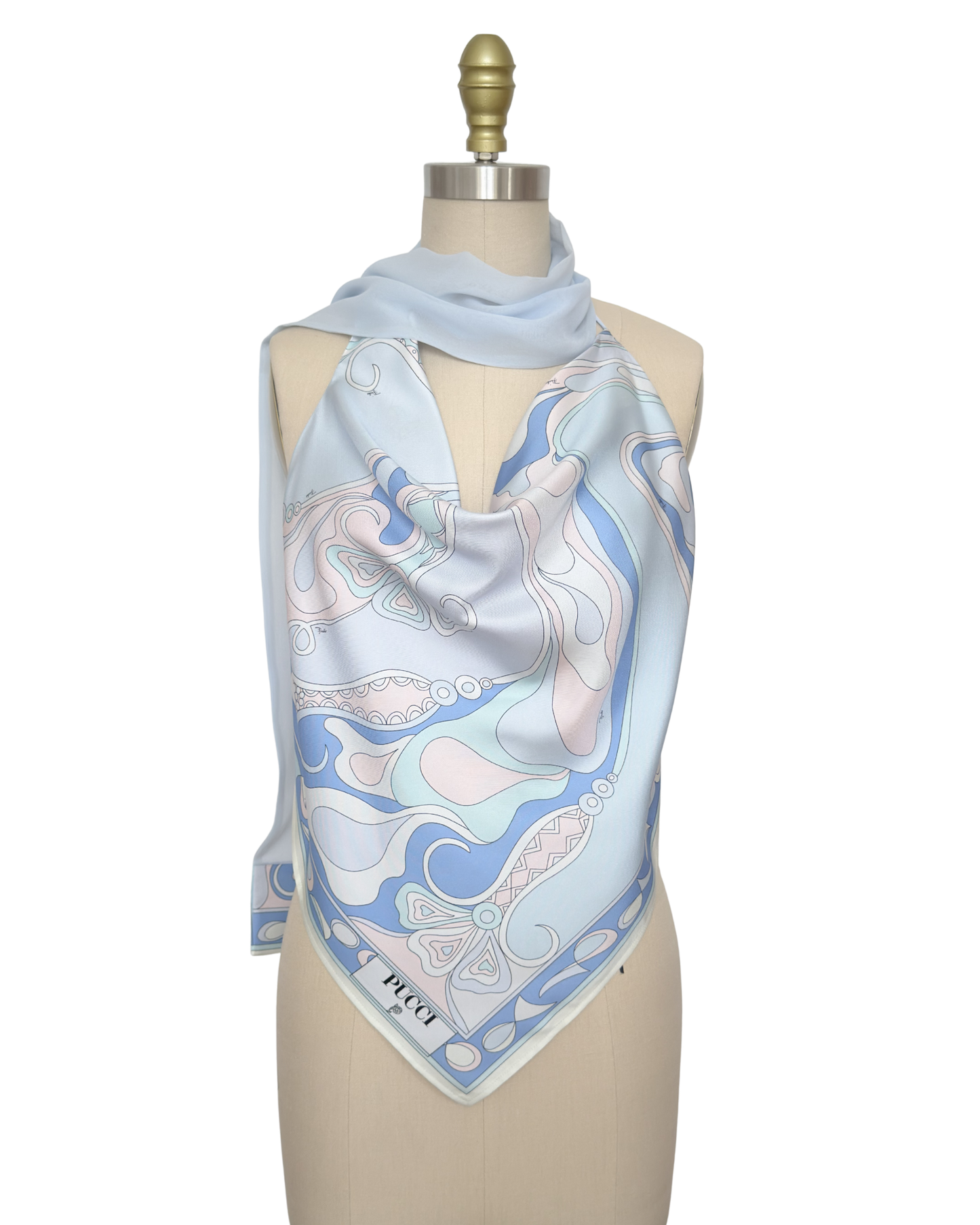 Upcycled Light Blue Pucci Scarf Top
