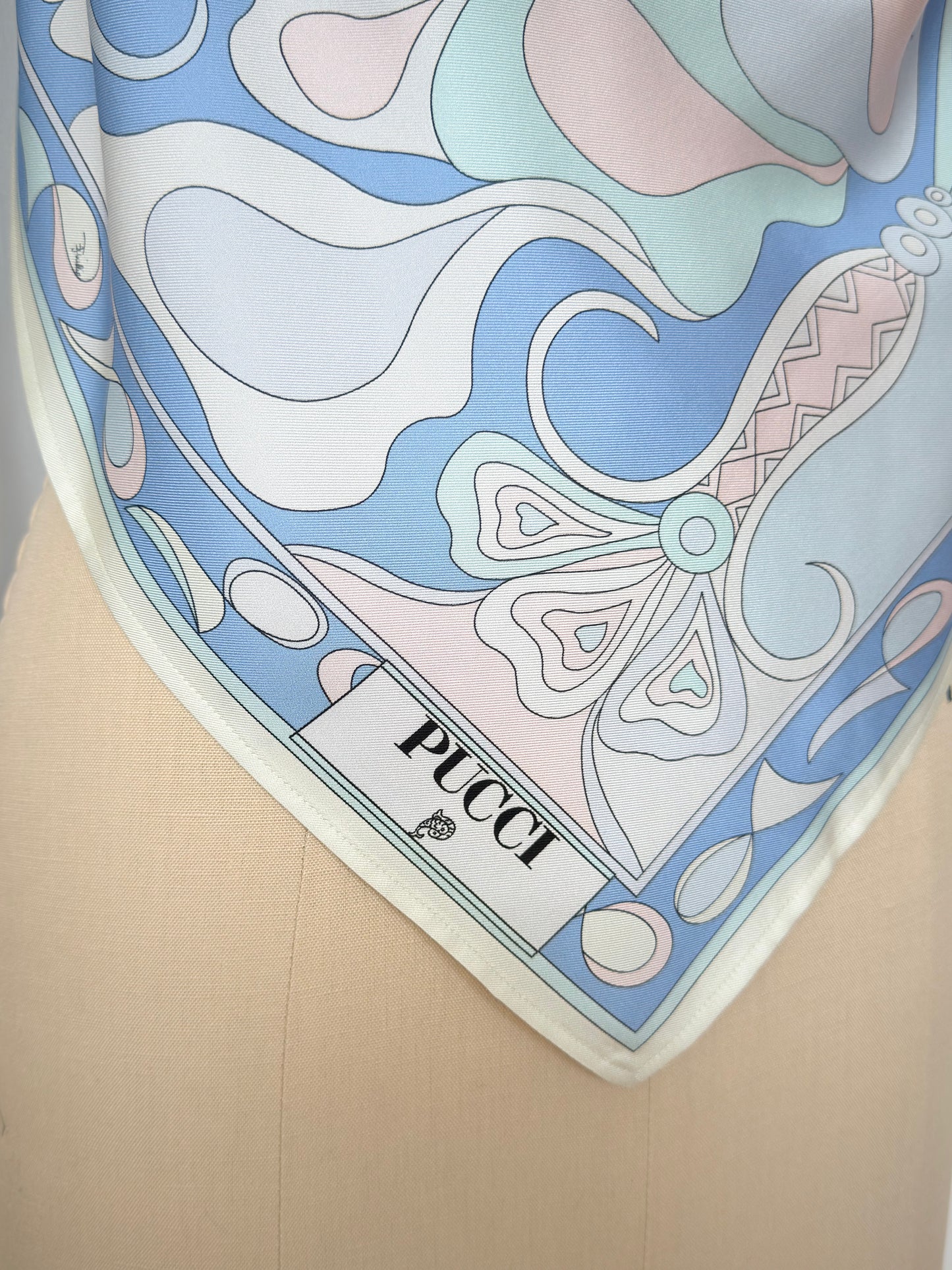 Upcycled Light Blue Pucci Scarf Top