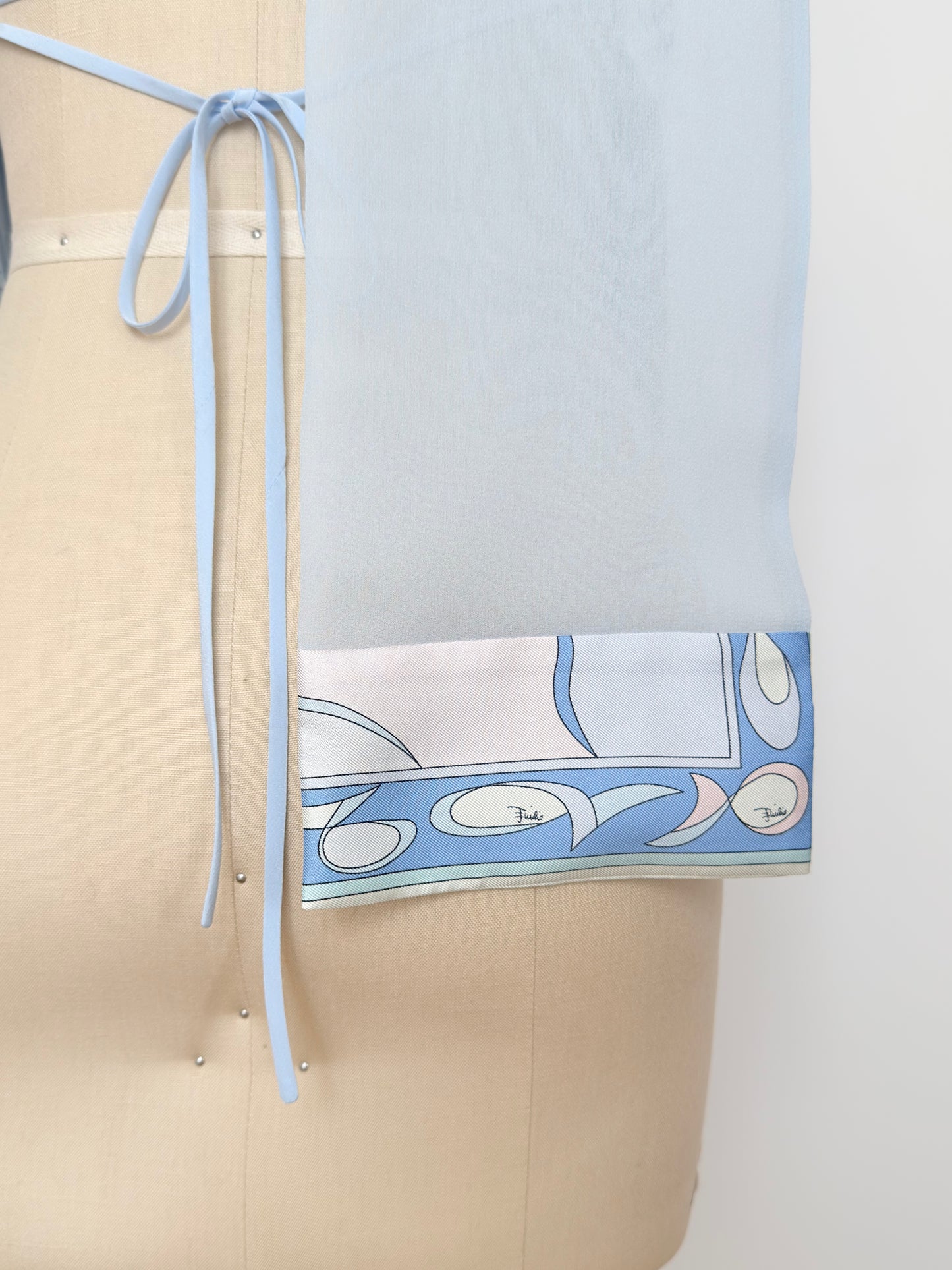 Upcycled Light Blue Pucci Scarf Top