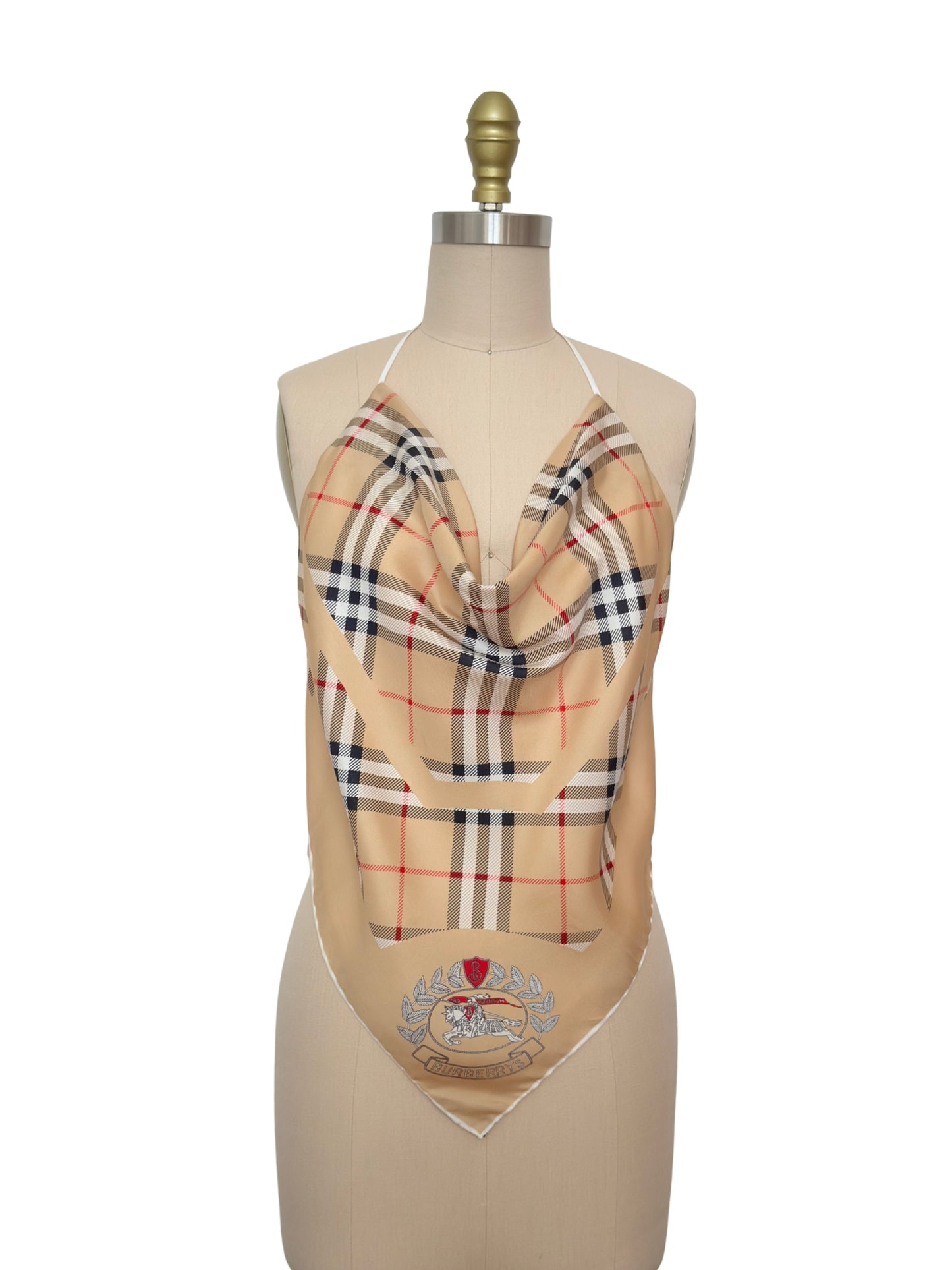 Upcycled Burberry Check Scarf Top