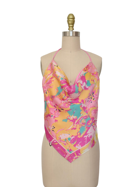Upcycled Y2K Chanel Floral Scarf Top