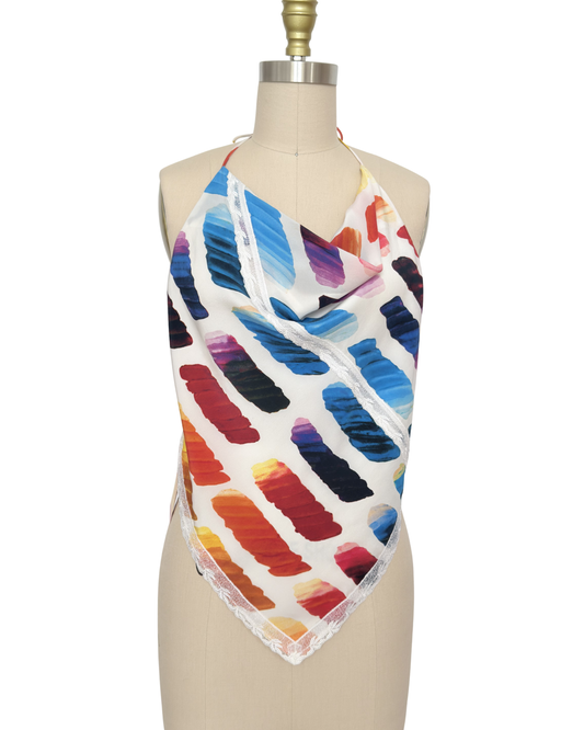 Upcycled Chanel SS14 Scarf Top