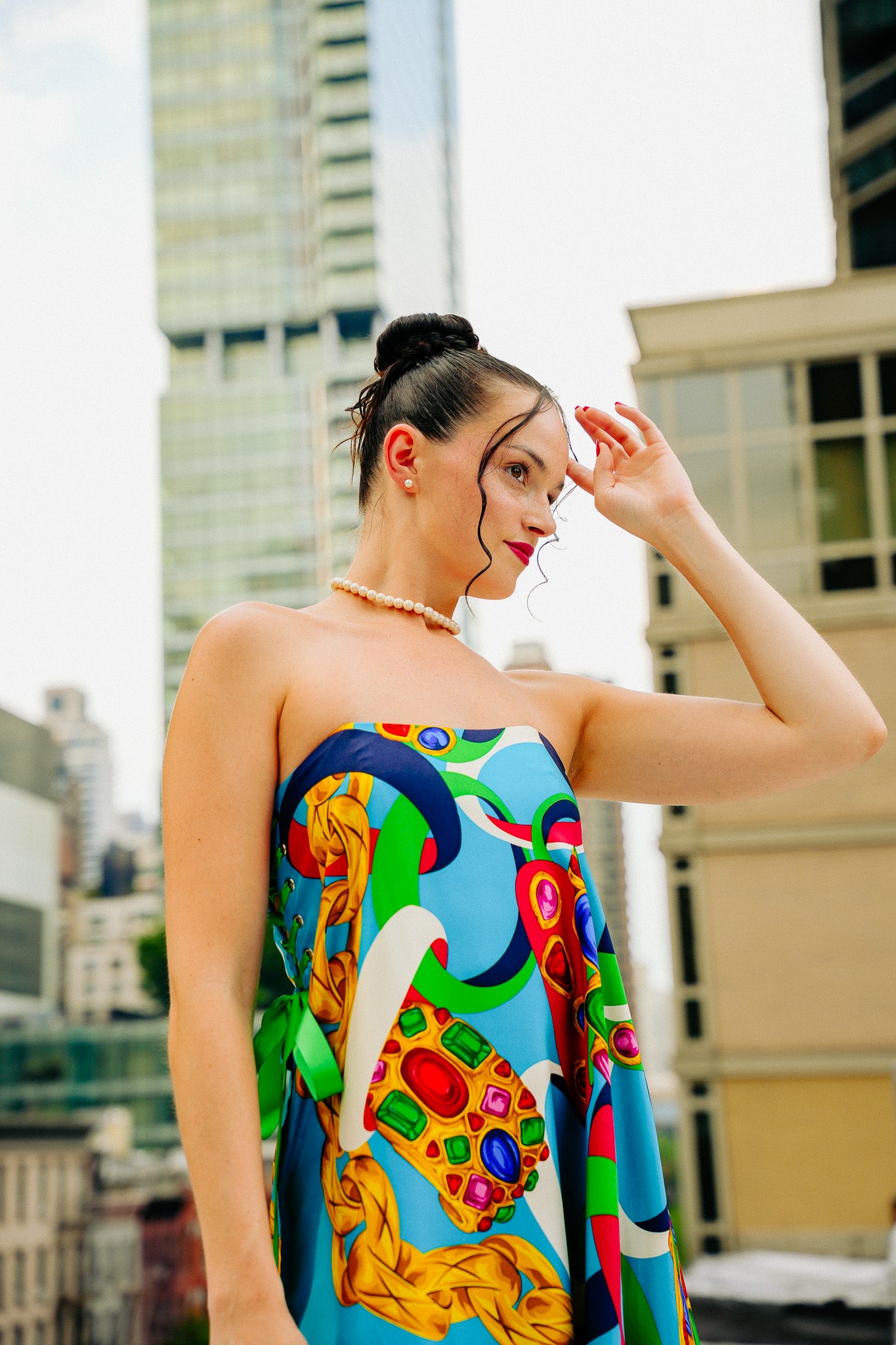 Upcycled Chanel Scarf Corset Dress
