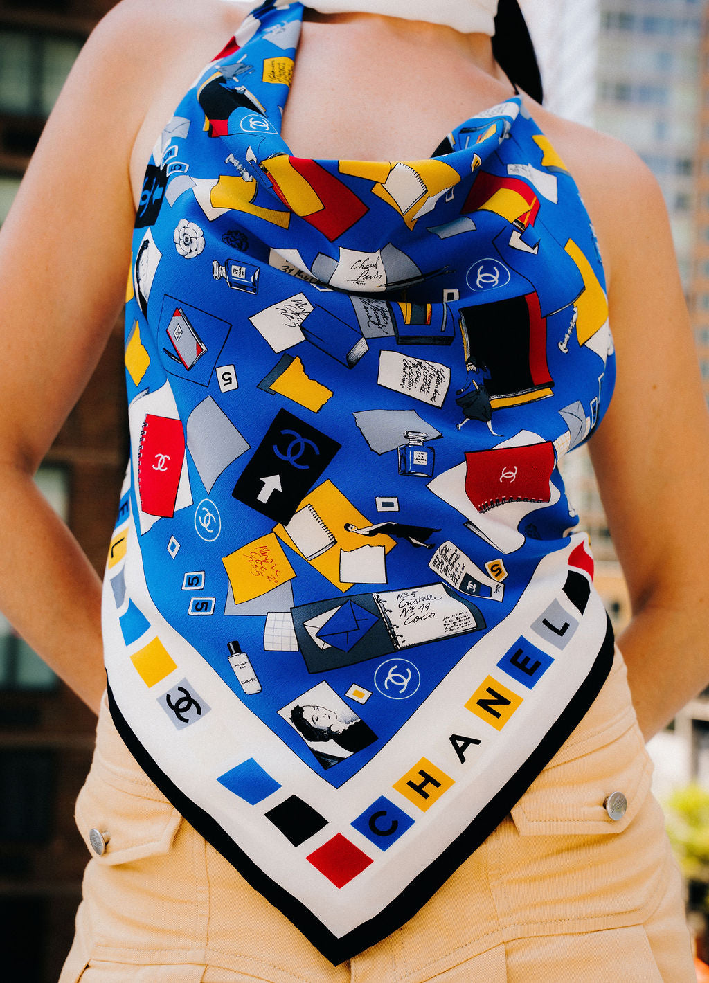 Upcycled Chanel Atelier Scarf Top