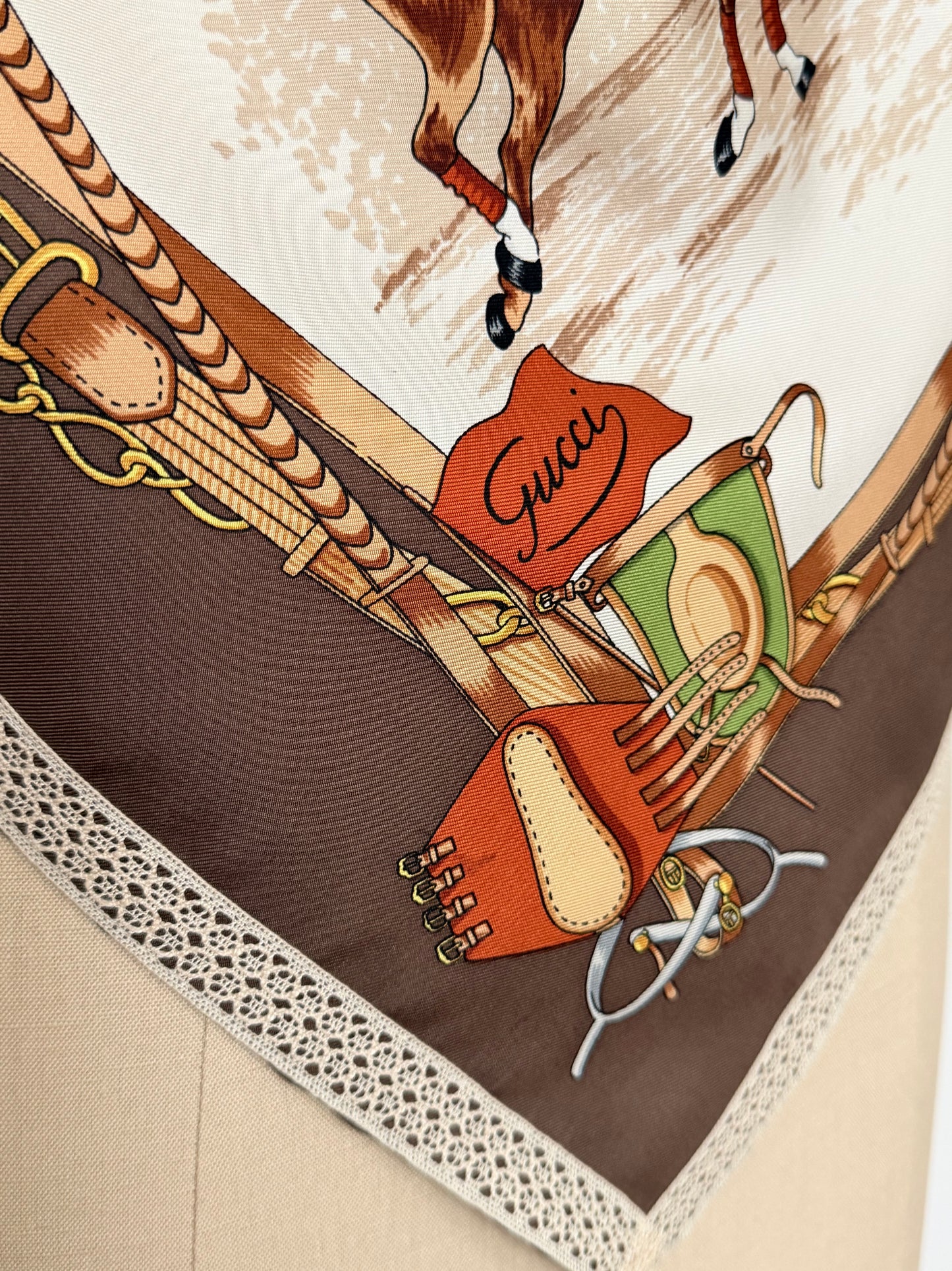 Upcycled Gucci Equestrian Scarf Top