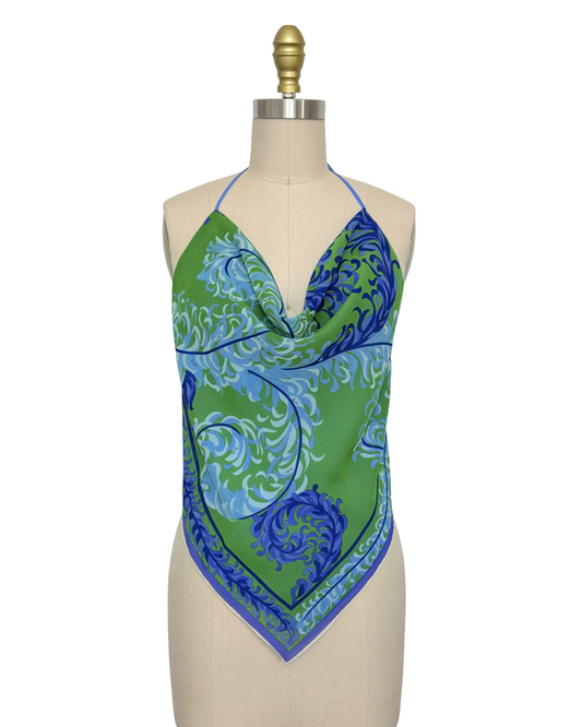 Upcycled Ostrich Feather Pucci Scarf Top