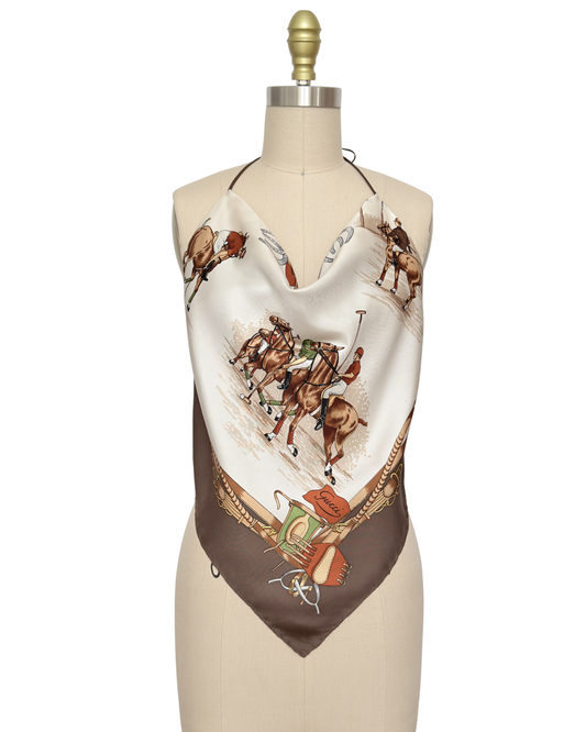 Upcycled Gucci Equestrian Scarf Top
