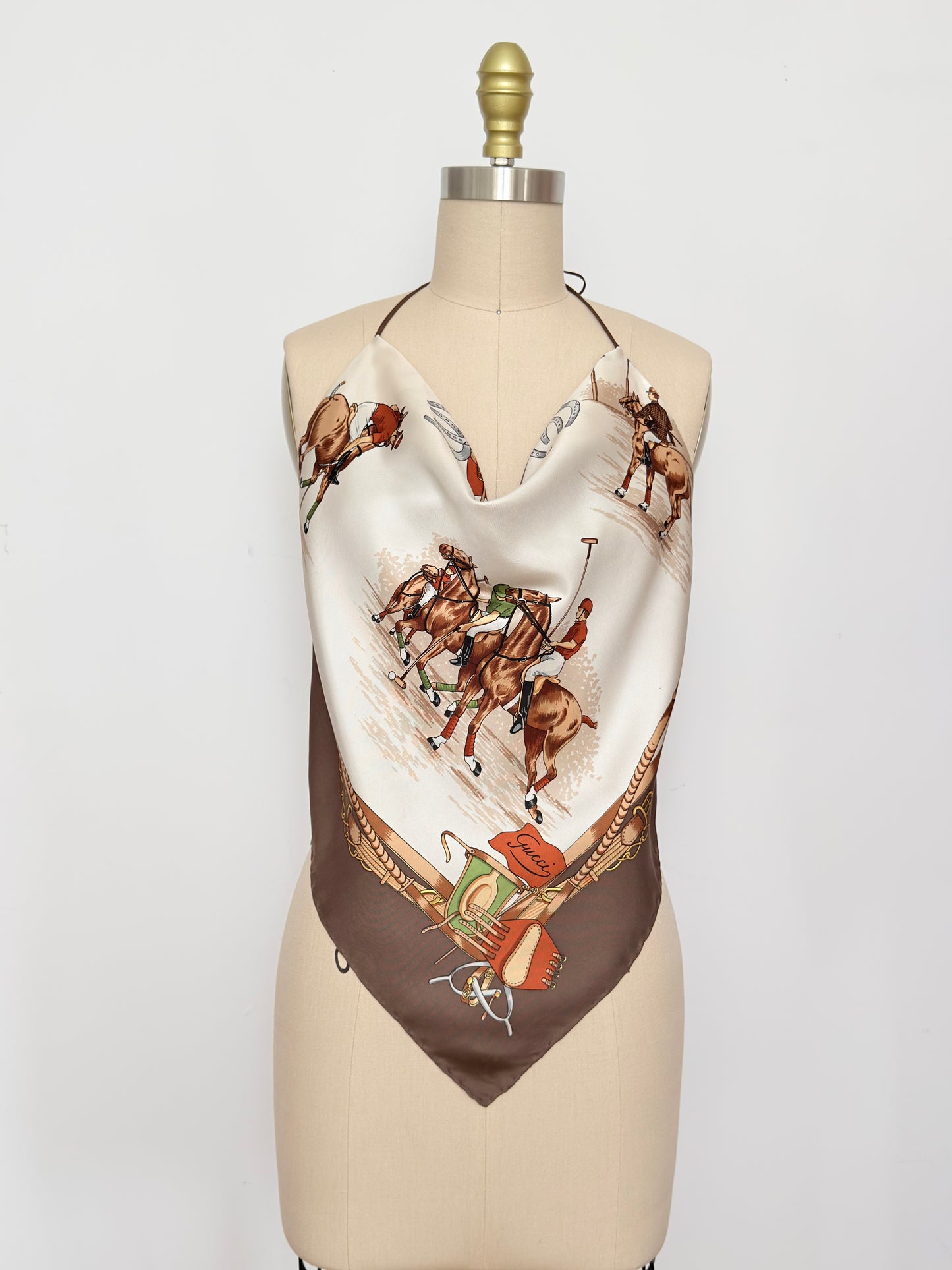 Upcycled Gucci Equestrian Scarf Top
