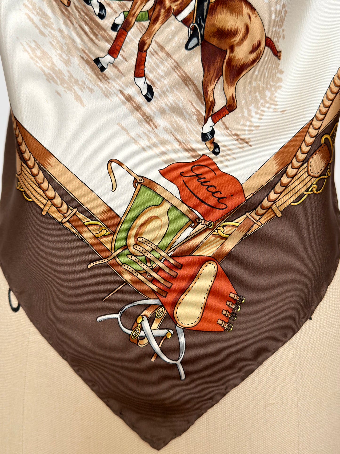 Upcycled Gucci Equestrian Scarf Top