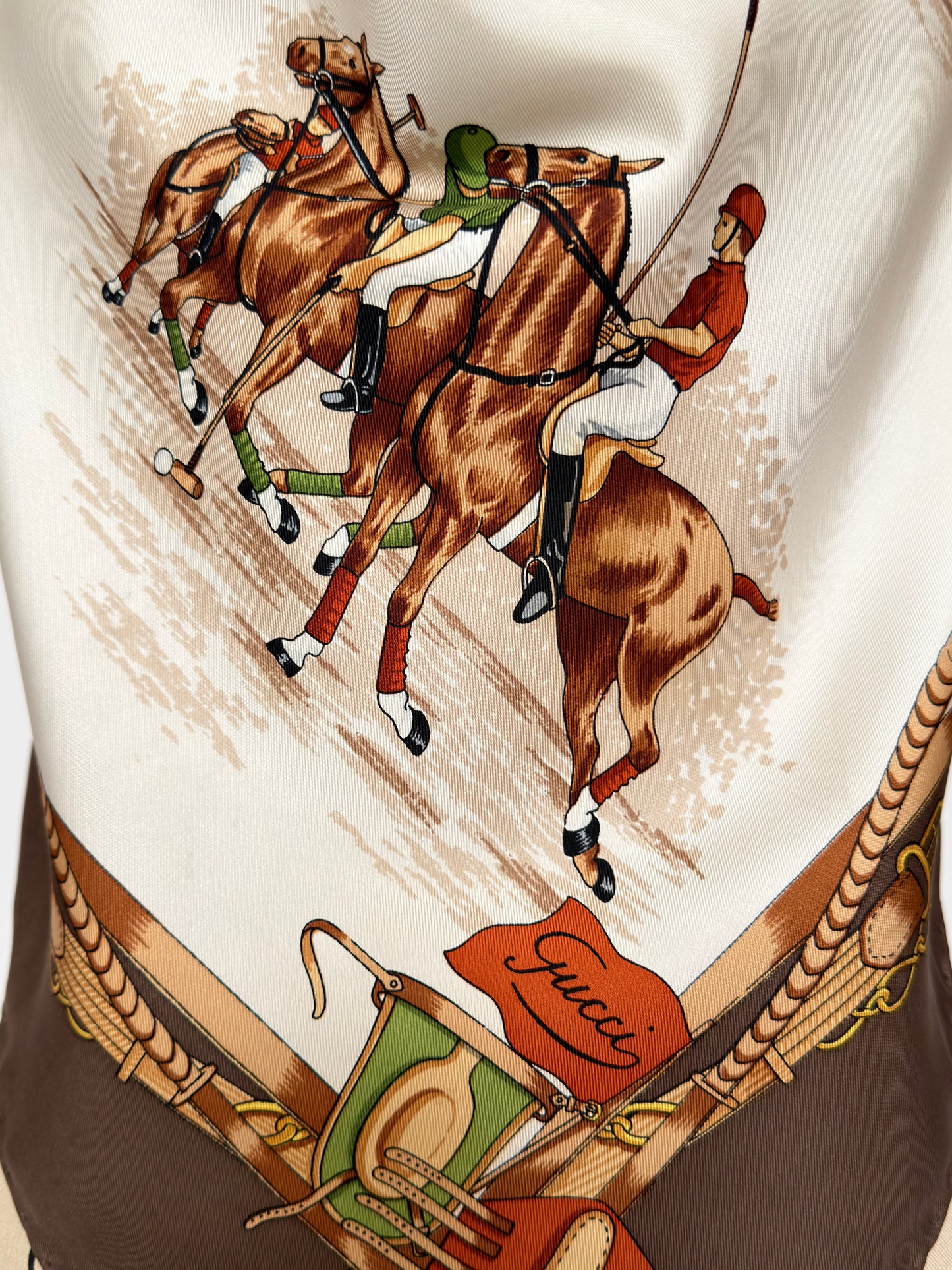 Upcycled Gucci Equestrian Scarf Top