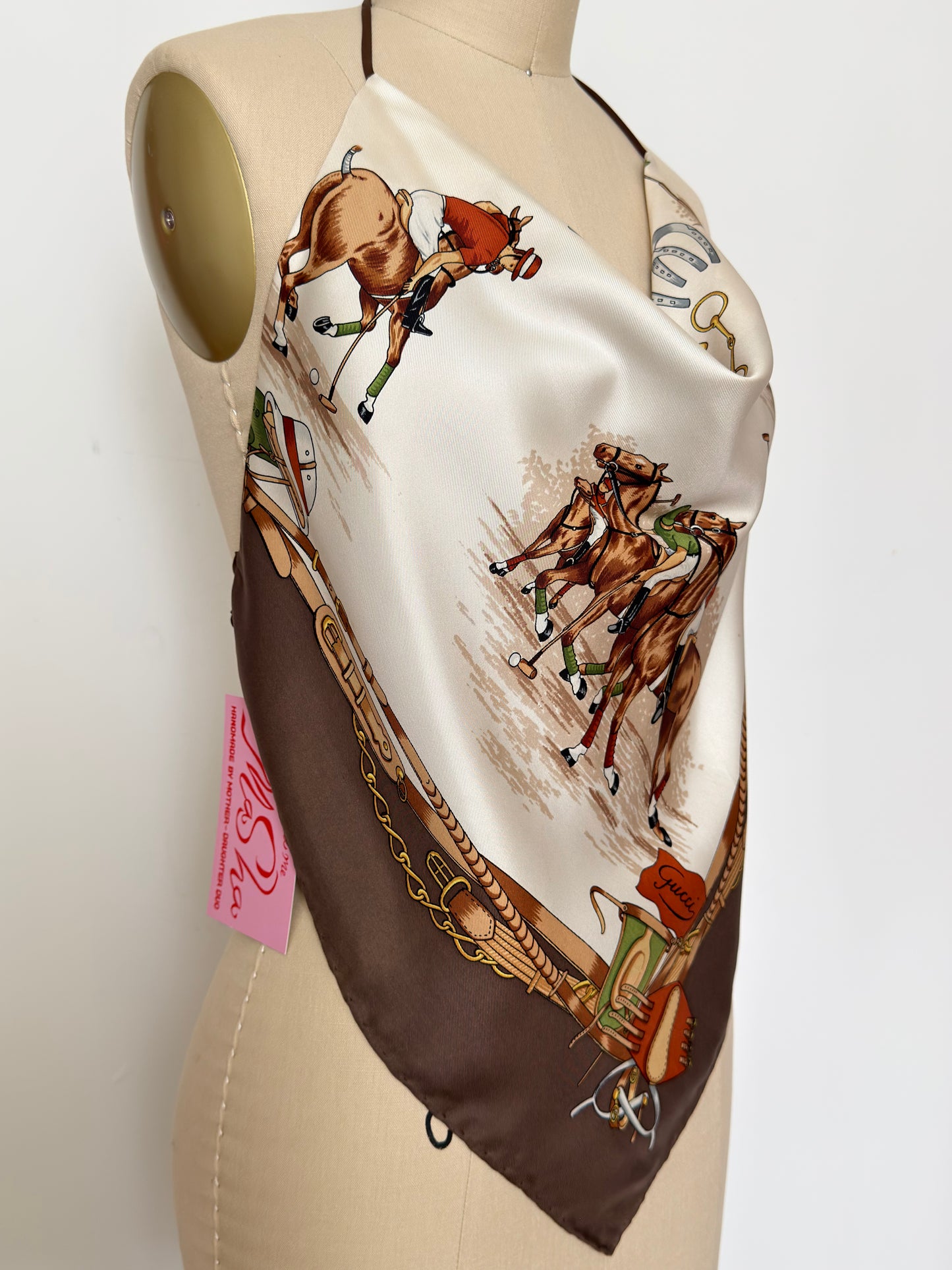 Upcycled Gucci Equestrian Scarf Top
