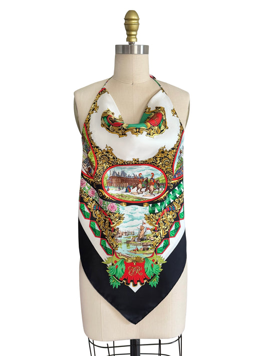 Upcycled Hermes Entente Cordiale Château d’Eu Top