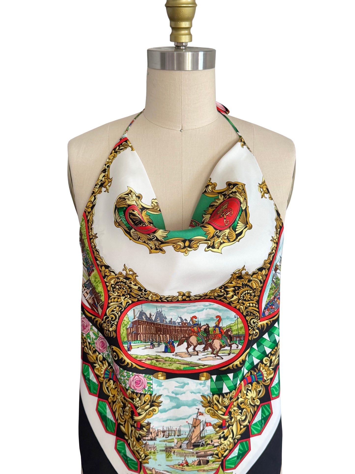 Upcycled Hermès Entente Cordiale Château d’Eu Top