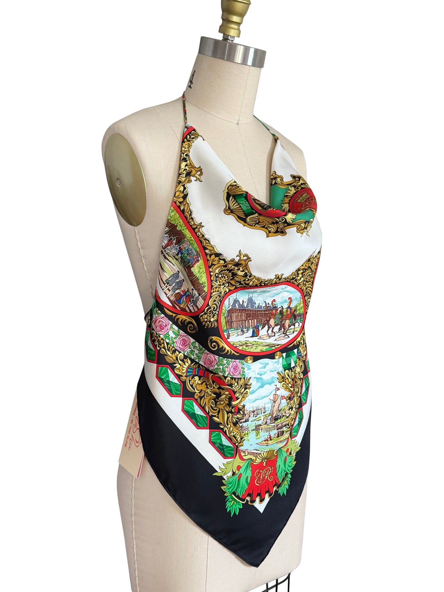 Upcycled Hermès Entente Cordiale Château d’Eu Top