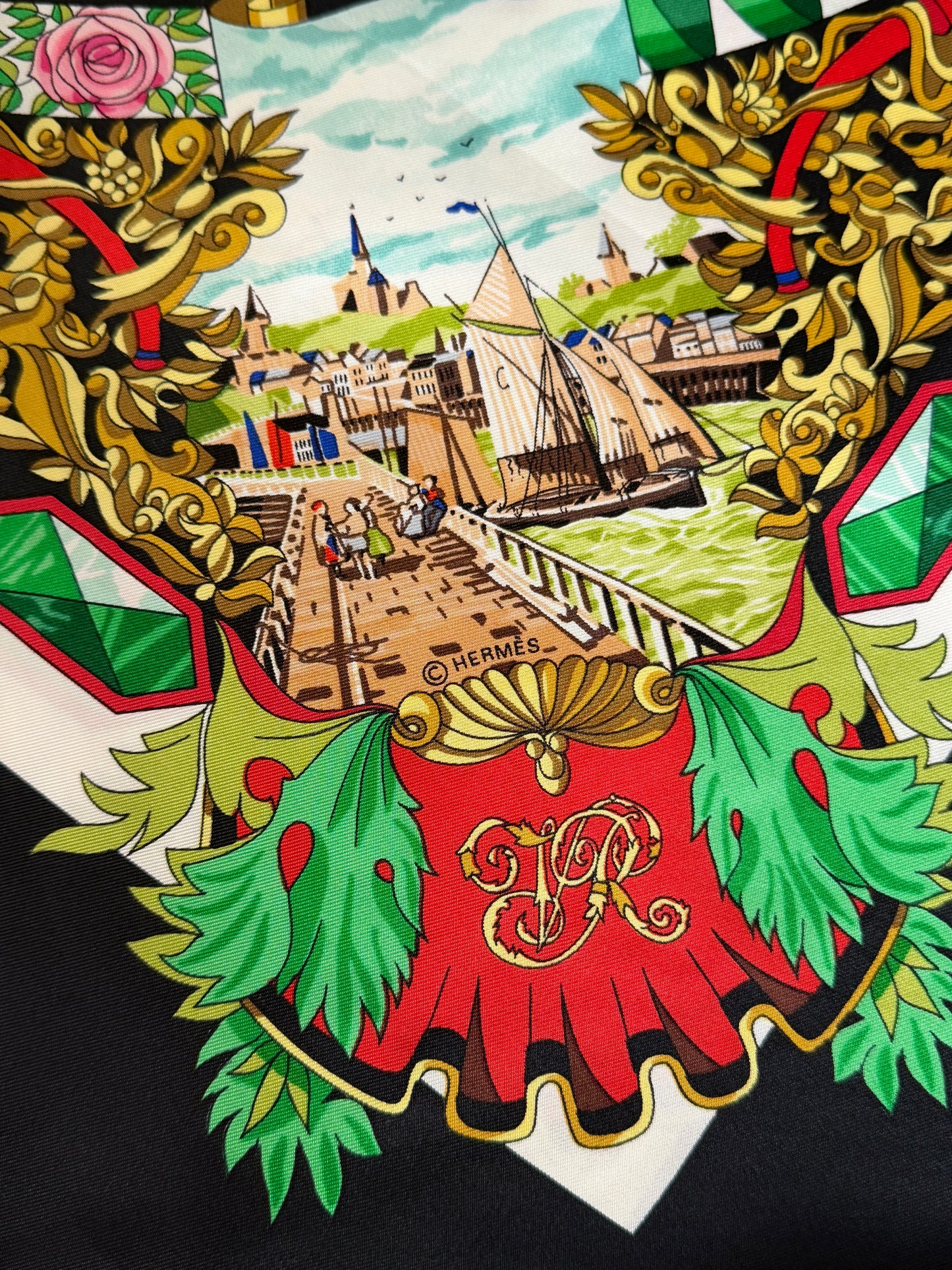 Upcycled Hermès Entente Cordiale Château d’Eu Top