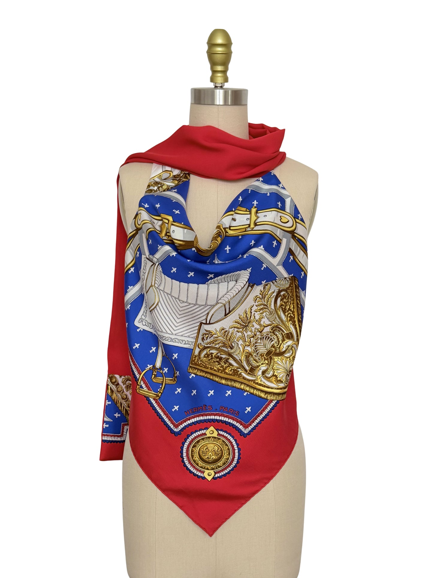 Upcycled Hermès Selles à Housse Scarf Top