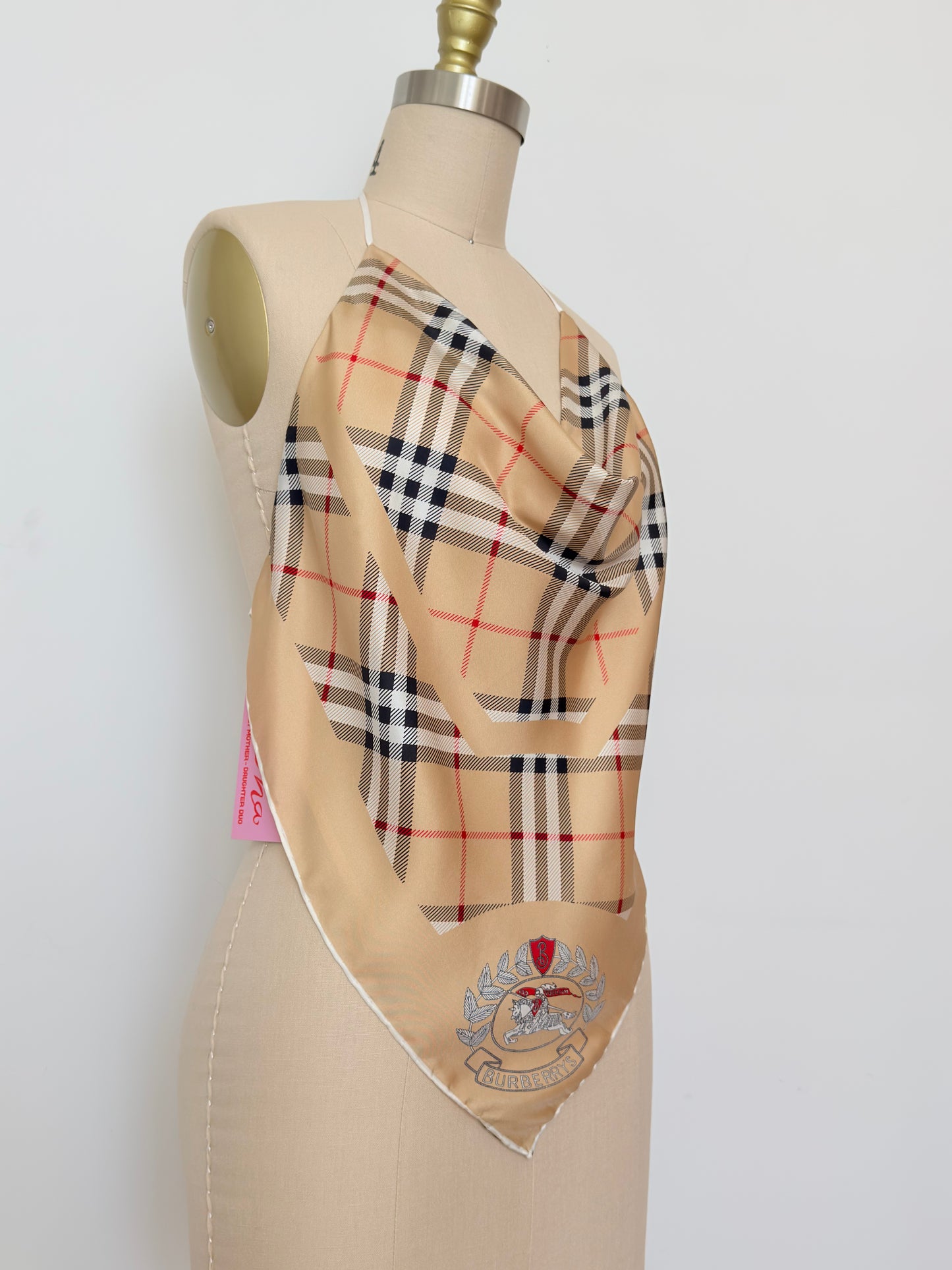 Upcycled Burberry Check Scarf Top