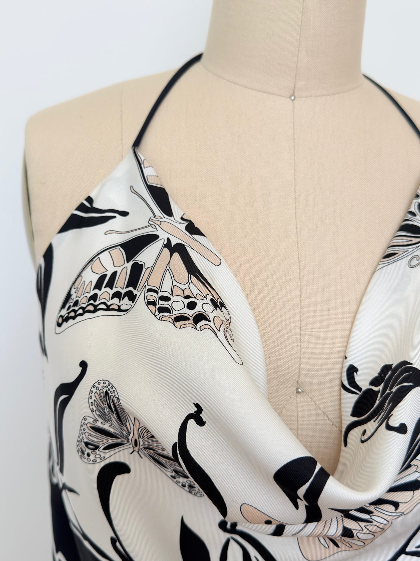 Upcycled B&W Butterfly Pucci Scarf Top