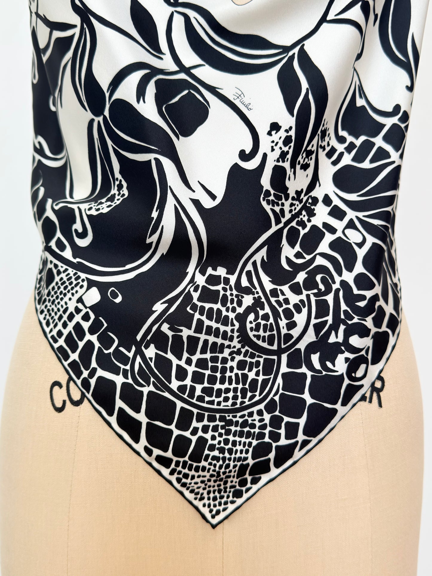 Upcycled B&W Butterfly Pucci Scarf Top