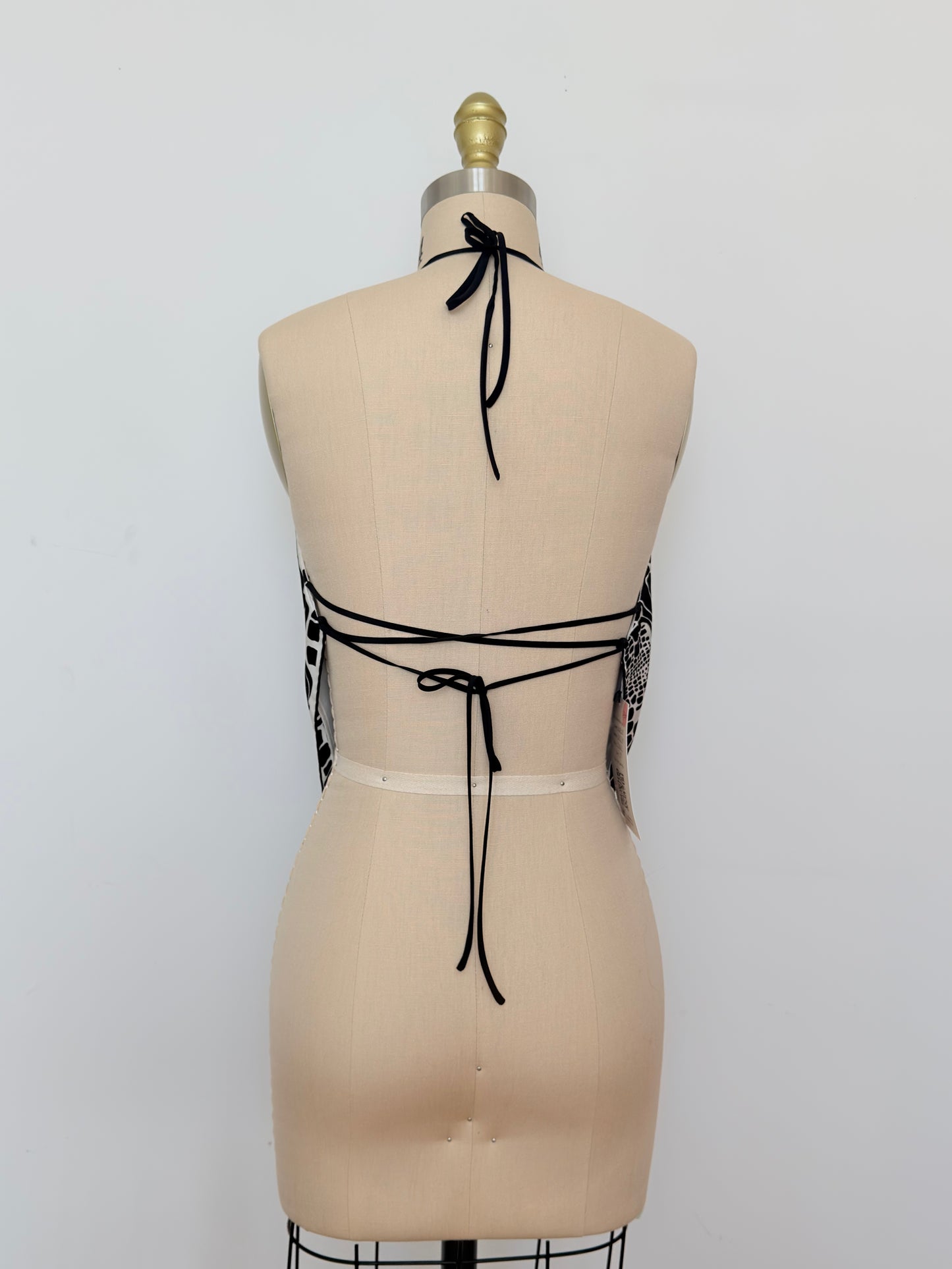 Upcycled B&W Butterfly Pucci Scarf Top