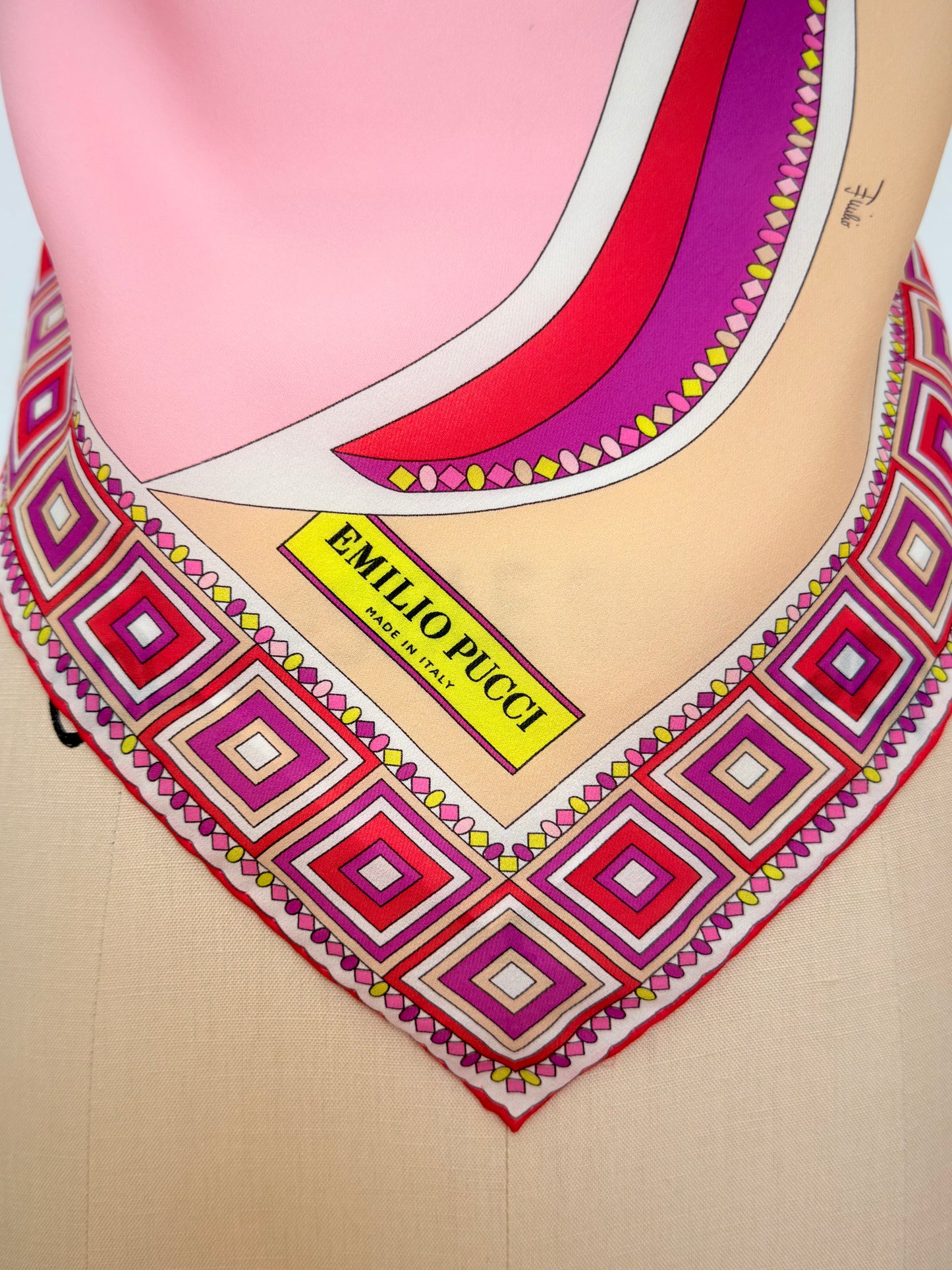 Upcycled Pink Chiffon Pucci Scarf Top