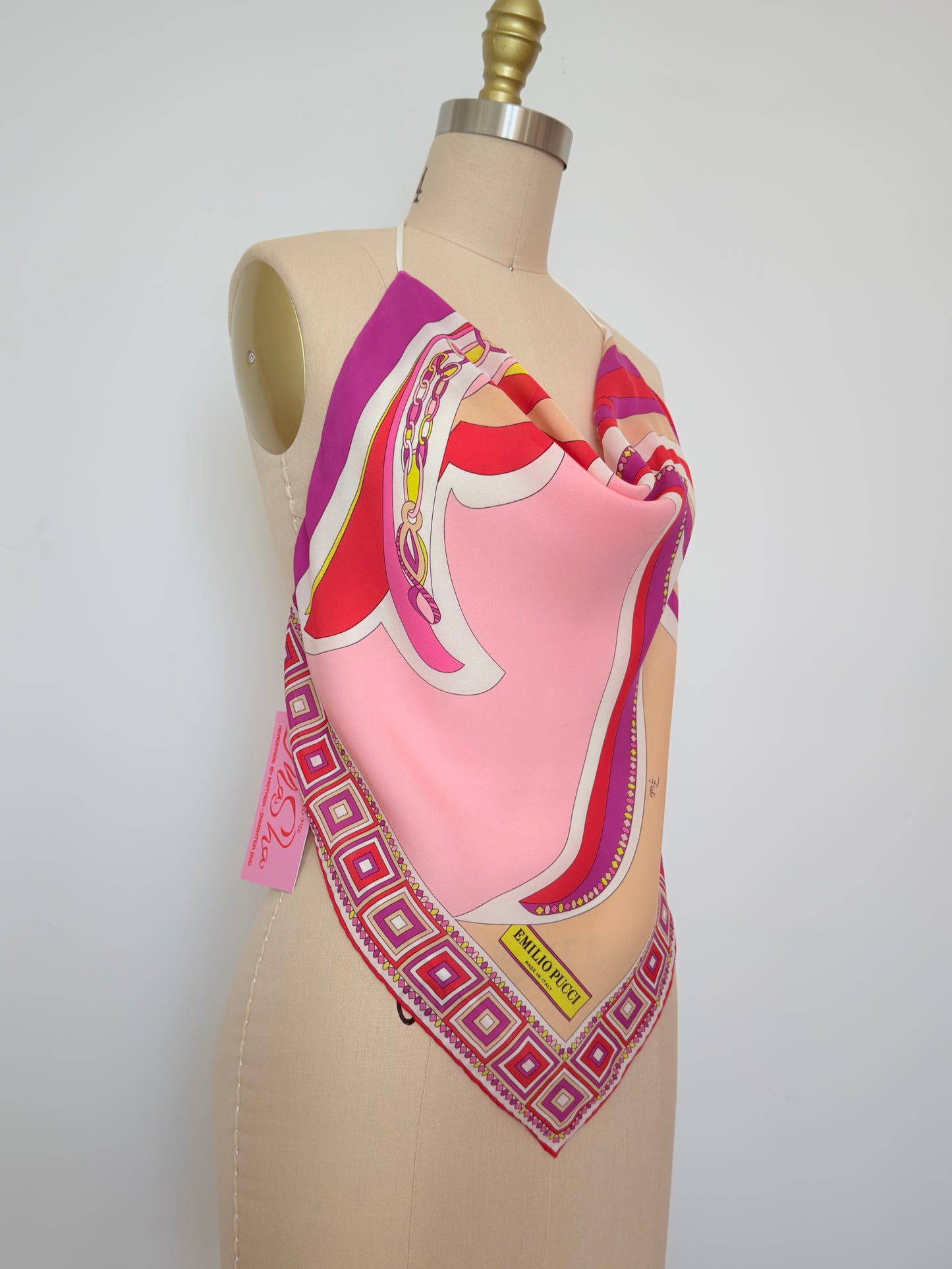 Upcycled Pink Chiffon Pucci Scarf Top