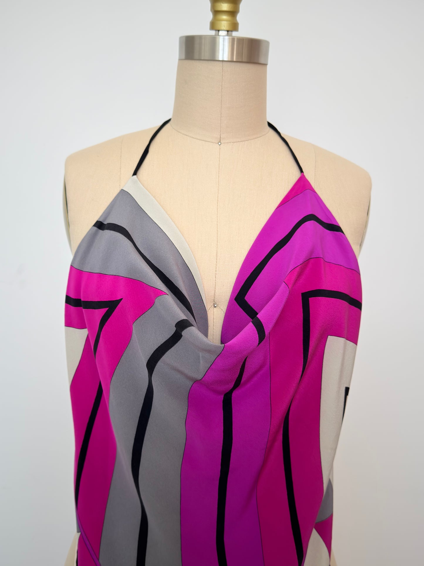 Upcycled 1970s Pucci Fuchsia Scarf Top