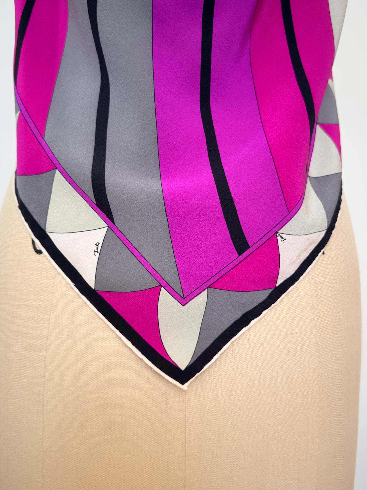 Upcycled 1970s Pucci Fuchsia Scarf Top