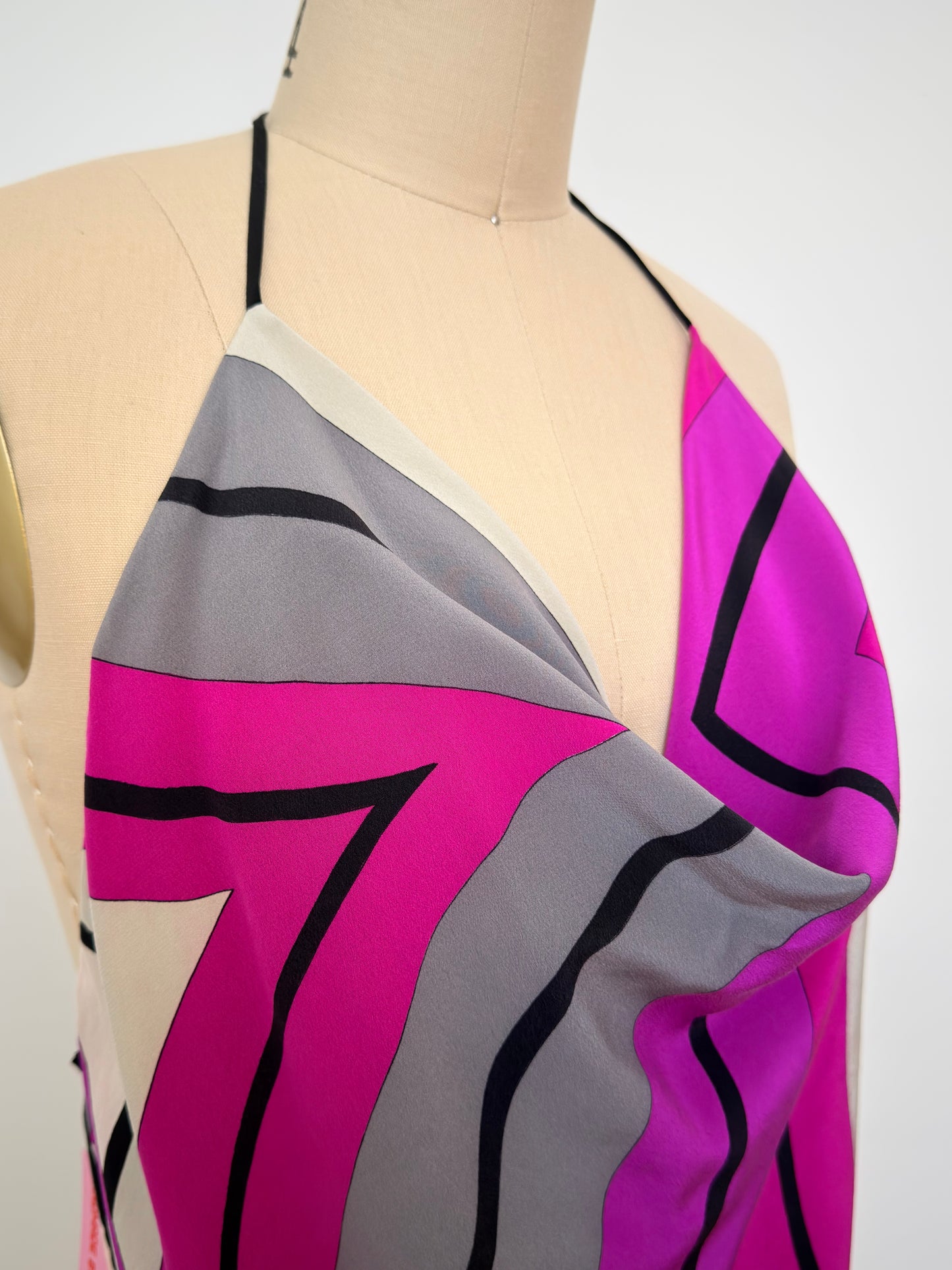Upcycled 1970s Pucci Fuchsia Scarf Top