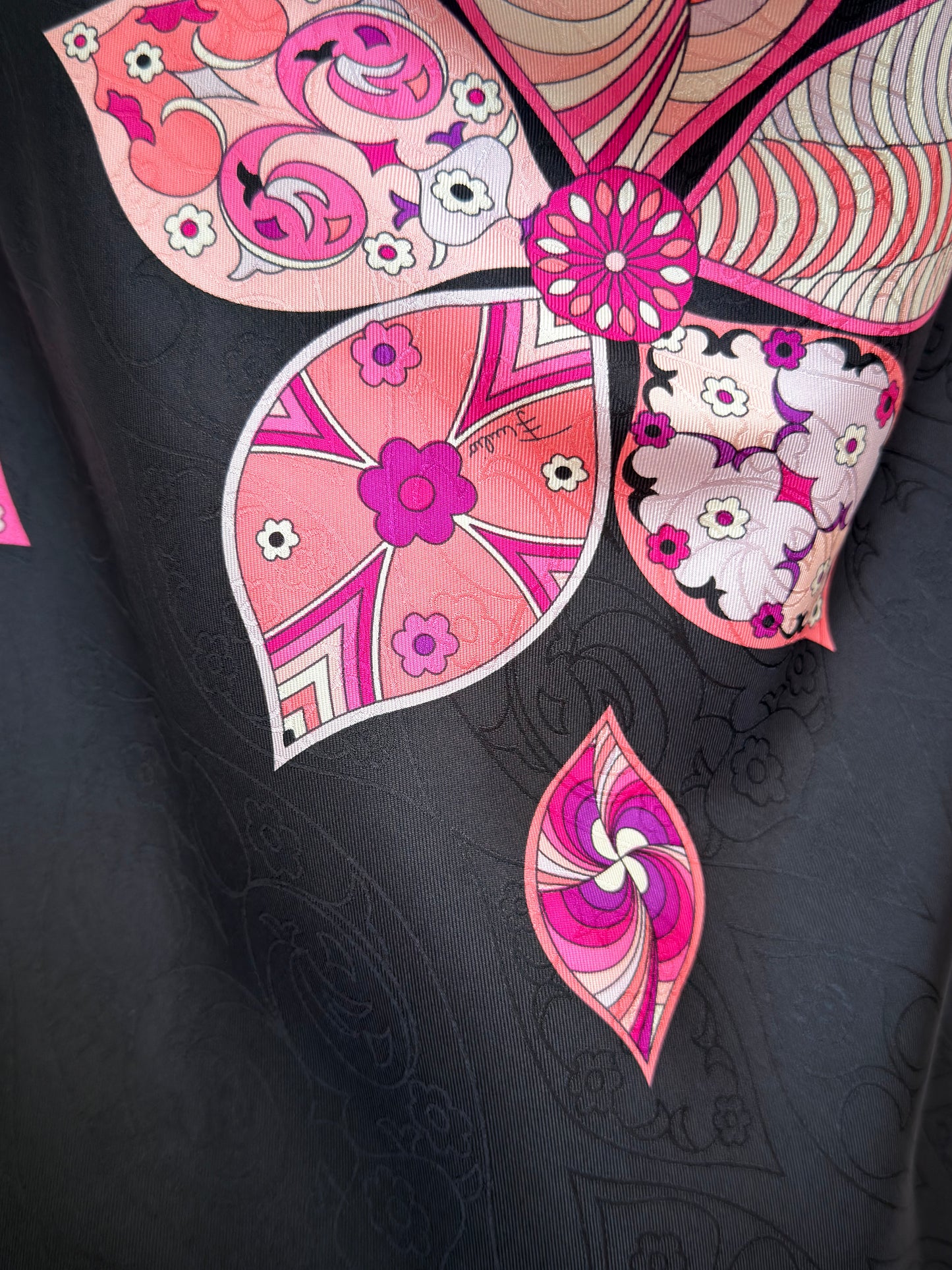 Upcycled Floral Pucci Pink & Black Scarf Top