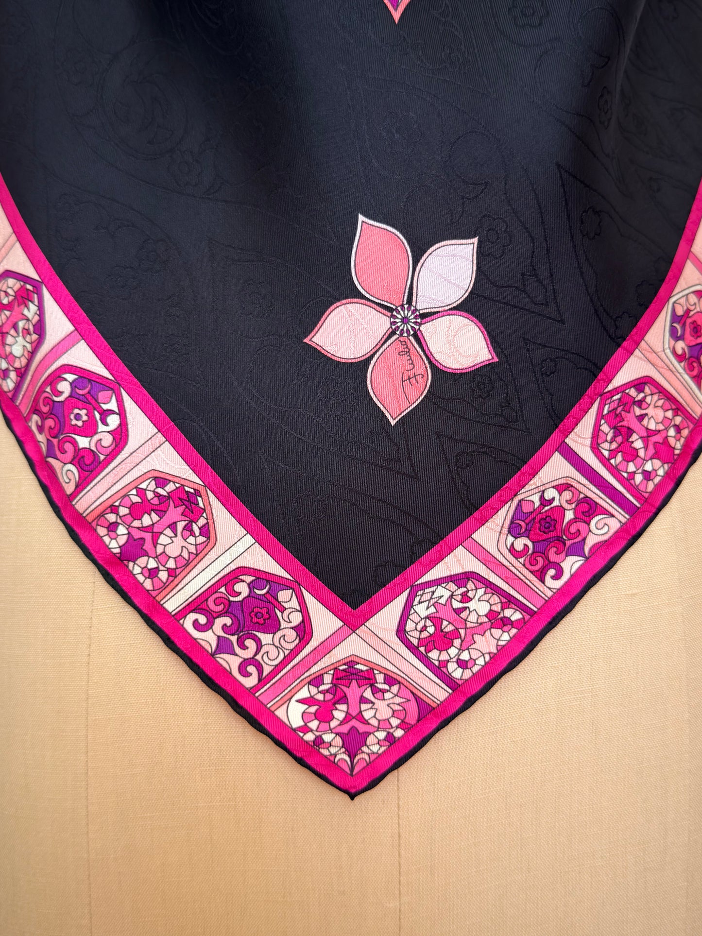Upcycled Floral Pucci Pink & Black Scarf Top
