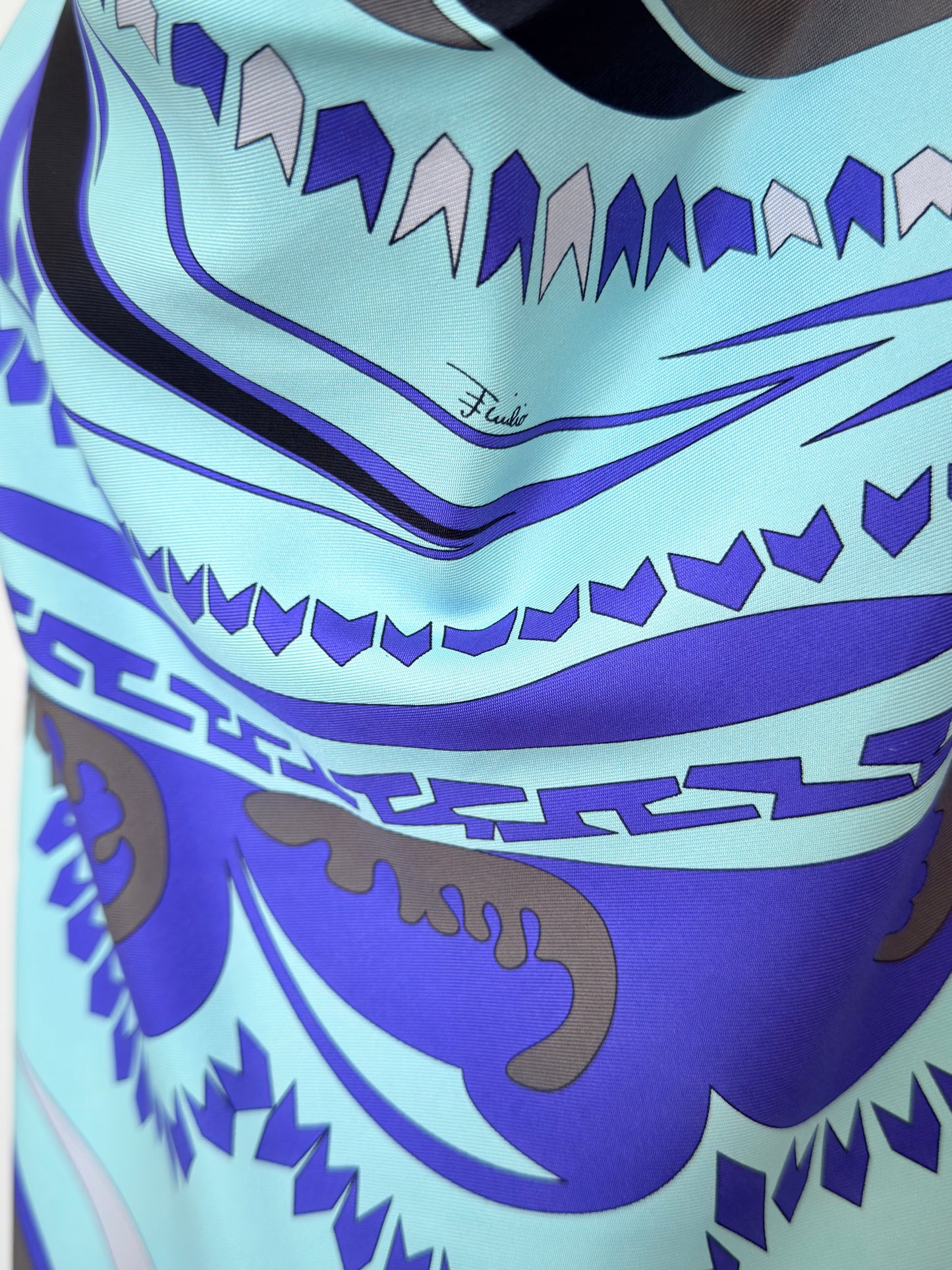 Upcycled Pucci Blue Scarf Top