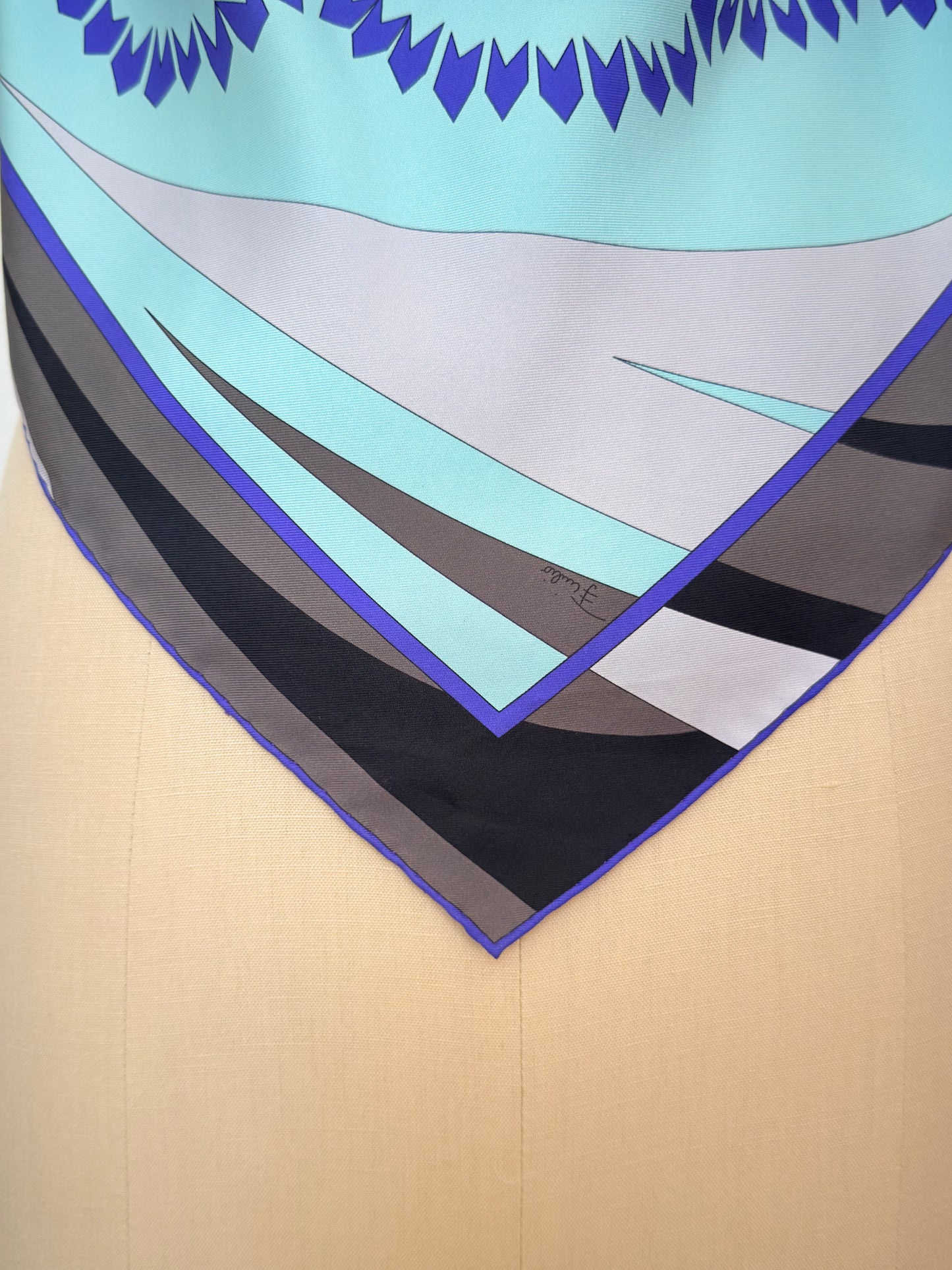 Upcycled Pucci Blue Scarf Top