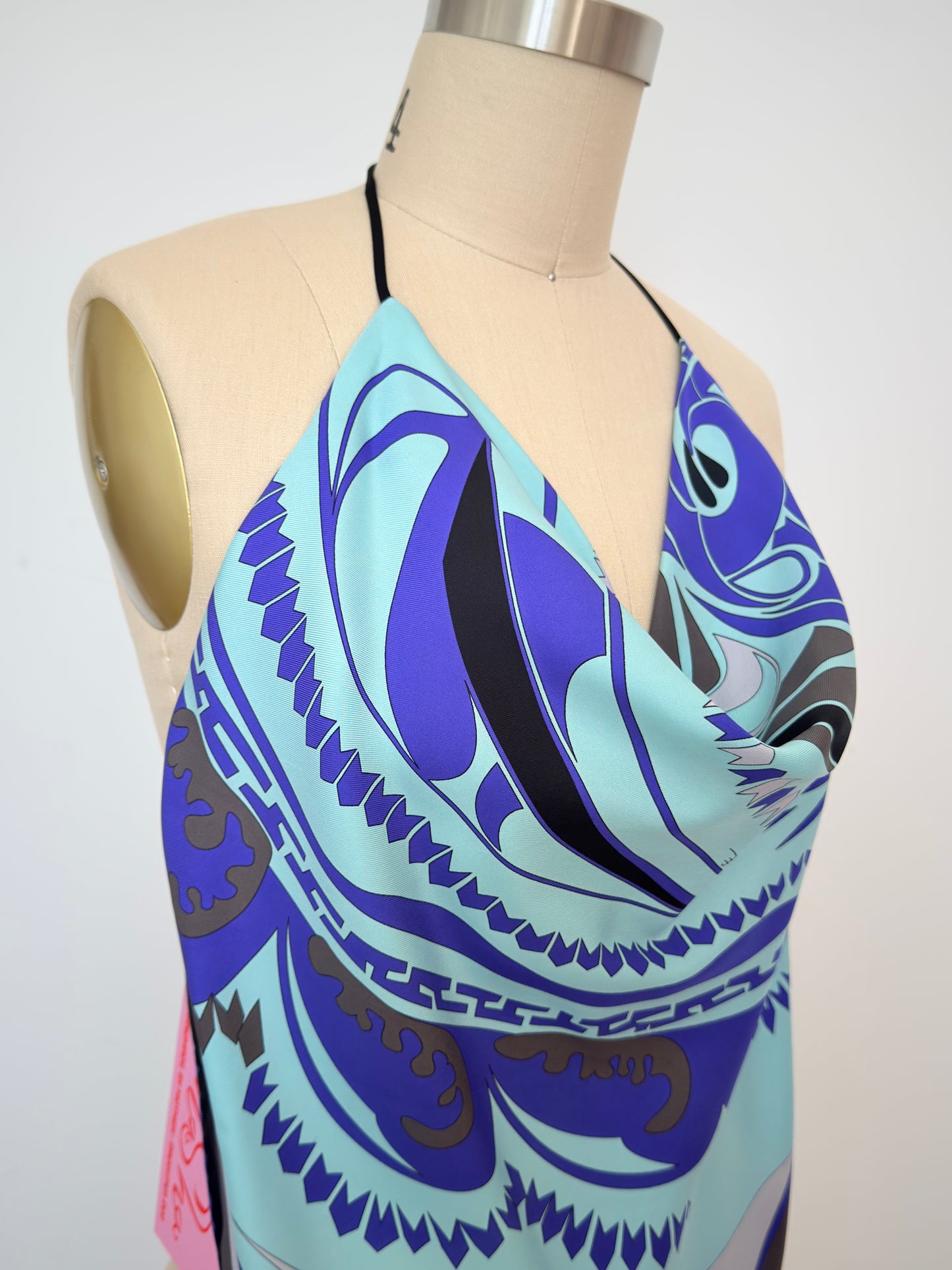 Upcycled Pucci Blue Scarf Top