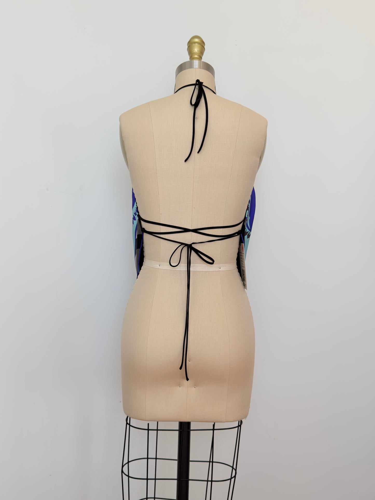 Upcycled Pucci Blue Scarf Top