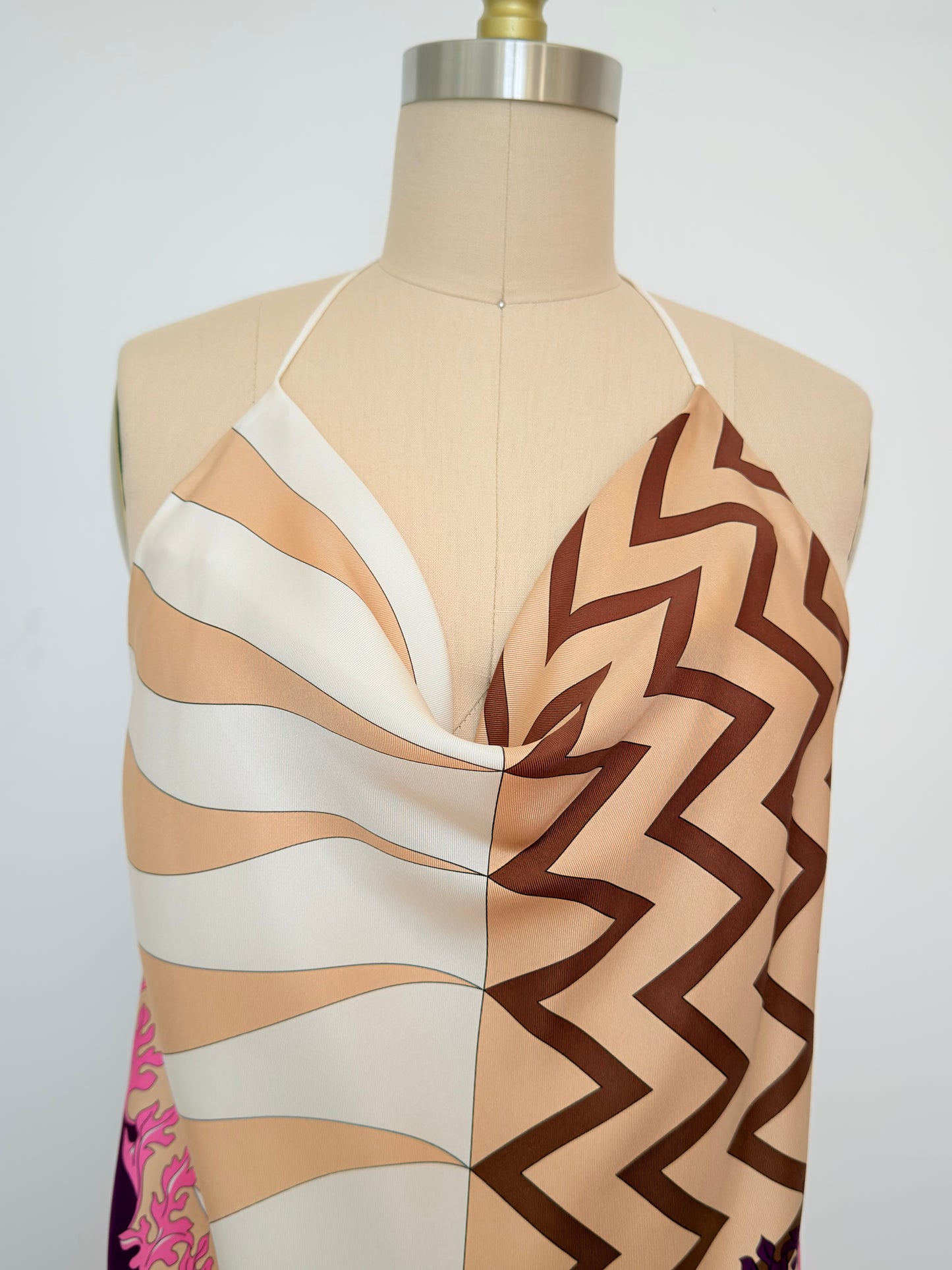 Upcycled Pucci Geometric Scarf Top