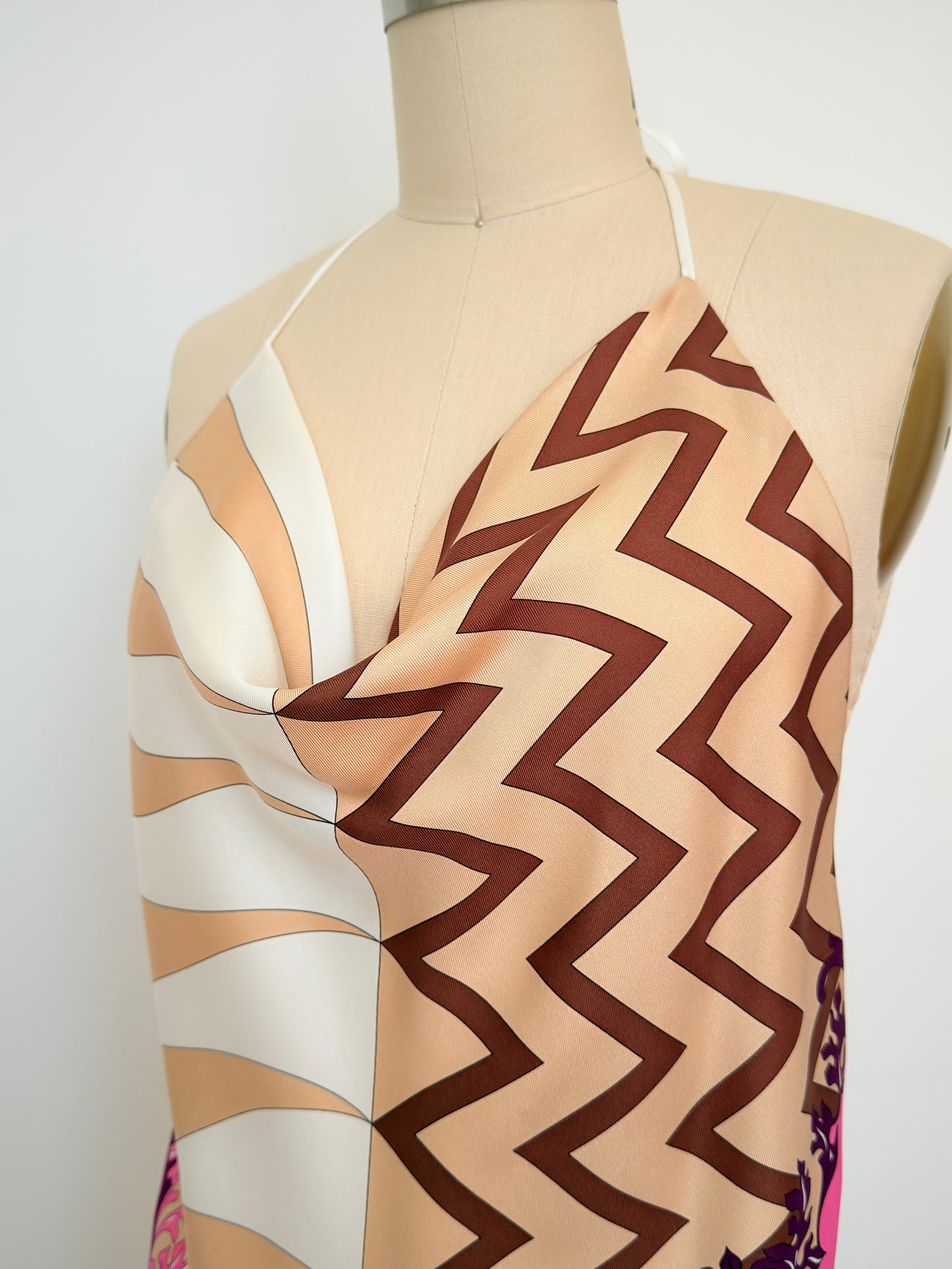 Upcycled Pucci Geometric Scarf Top