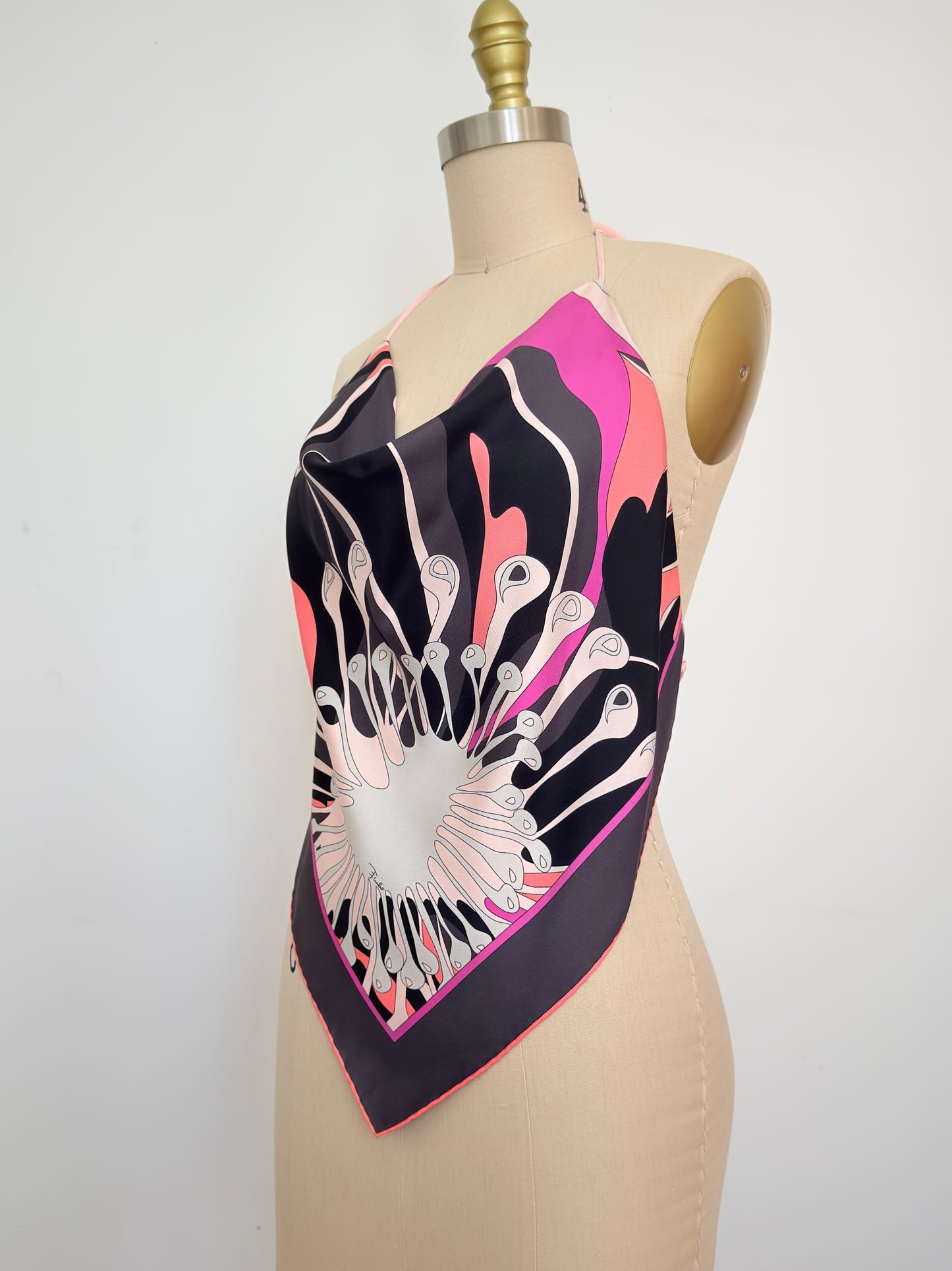 Upcycled 1990s Pucci Y2K Scarf Top