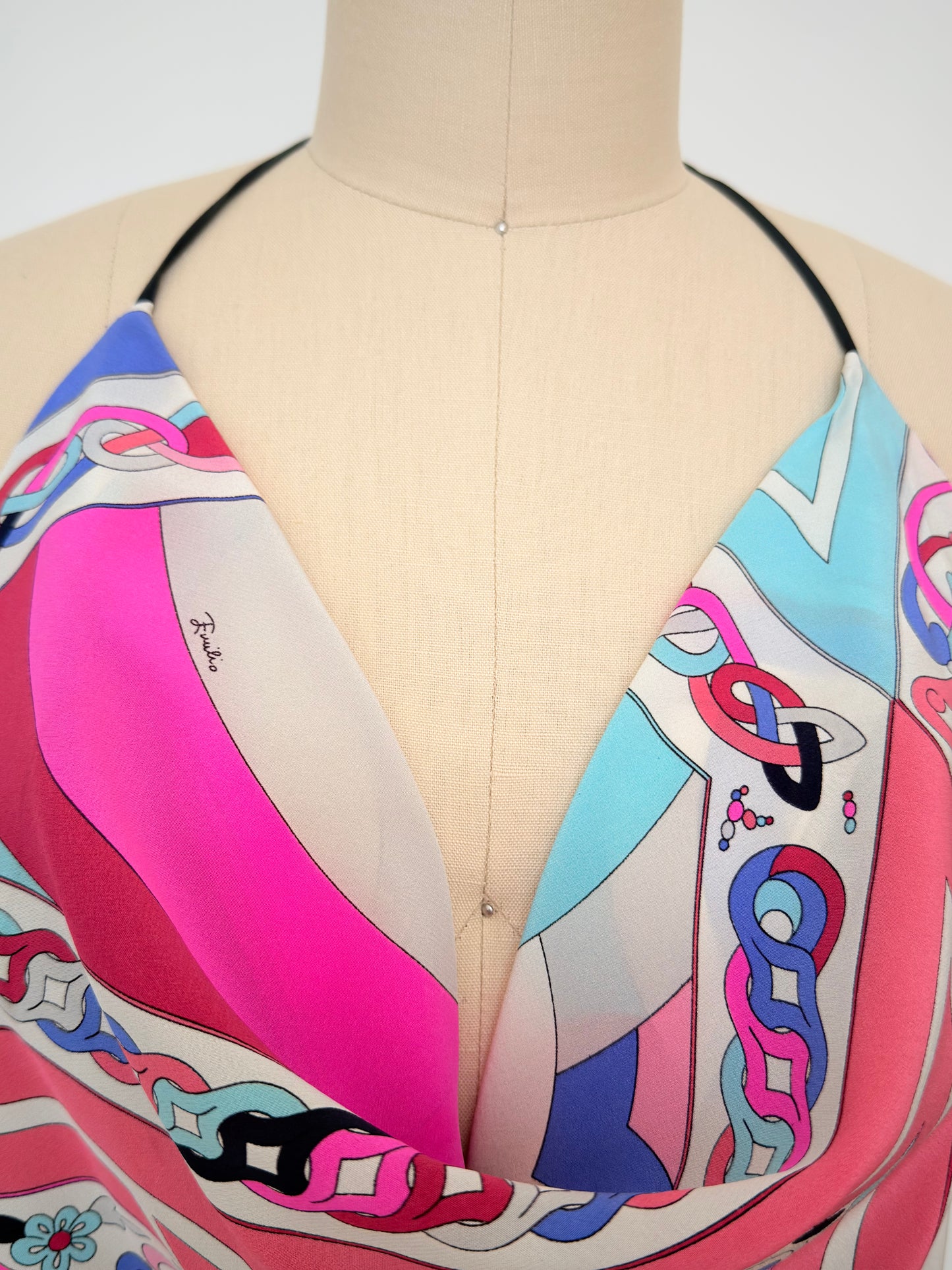 Upcycled 1980s Pucci Silk Scarf Top