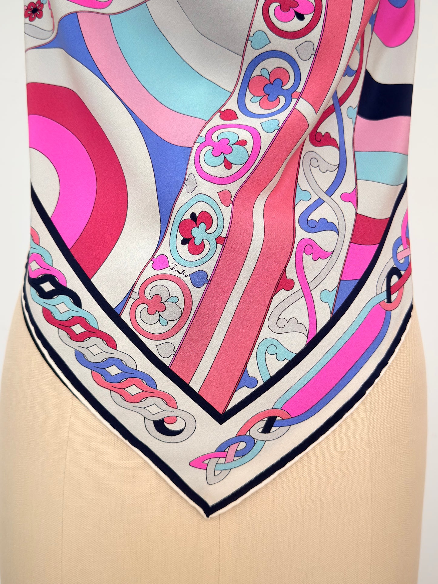 Upcycled 1980s Pucci Silk Scarf Top