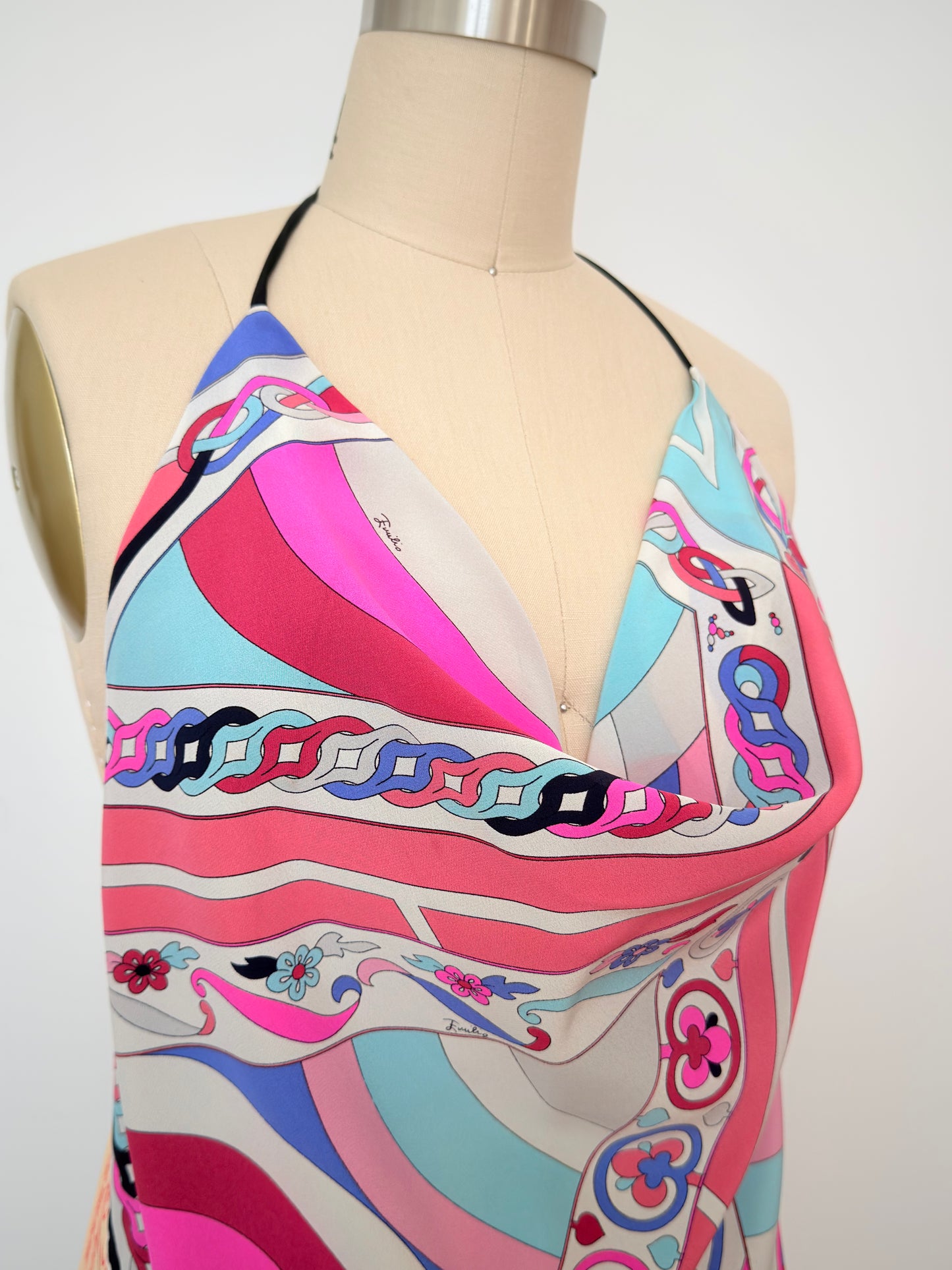 Upcycled 1980s Pucci Silk Scarf Top