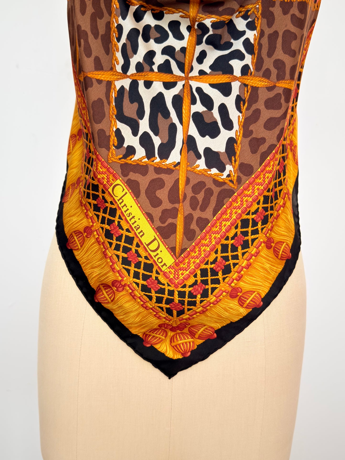 Upcycled Christian Dior Animal Print Scarf Top