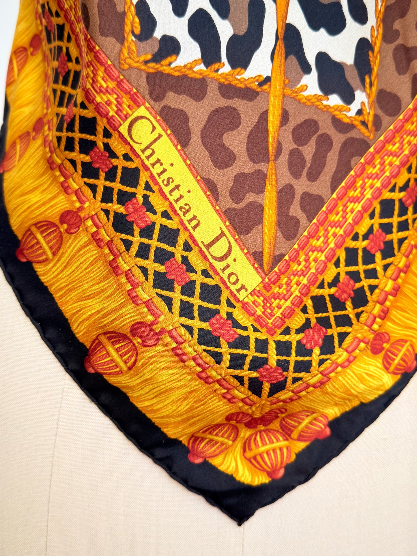 Upcycled Christian Dior Animal Print Scarf Top