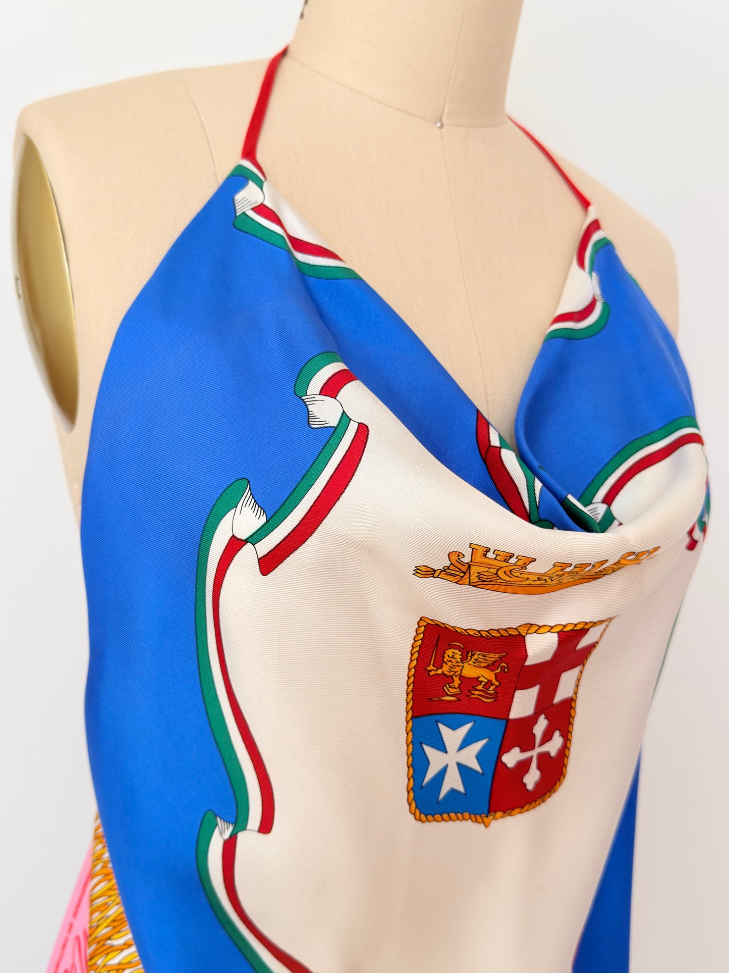 Upcycled Rare Vintage Emilio Pucci Italian Military Scarf Top
