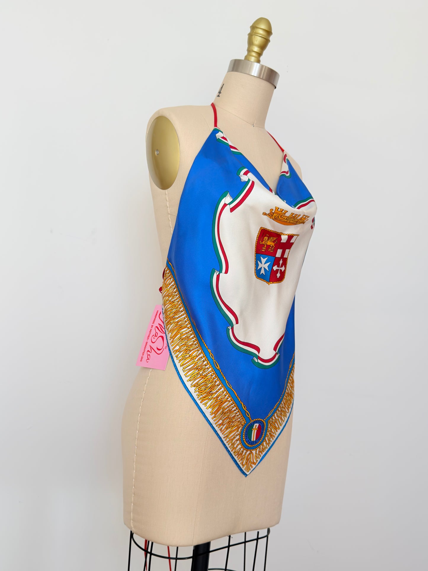 Upcycled Rare Vintage Emilio Pucci Italian Military Scarf Top